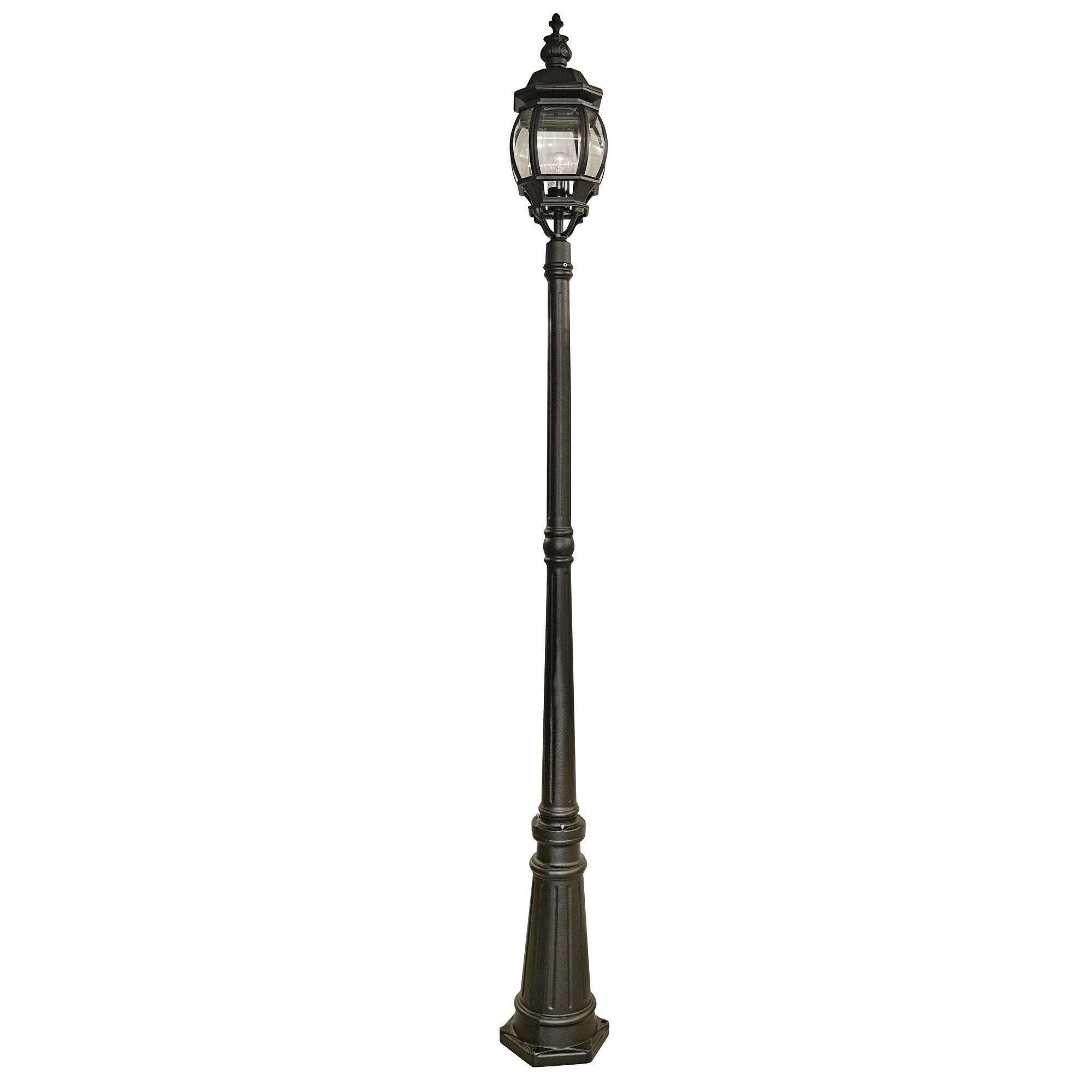 Searchlight Bartlett 221cm Outdoor Post - Silk Black & Glass - IP44