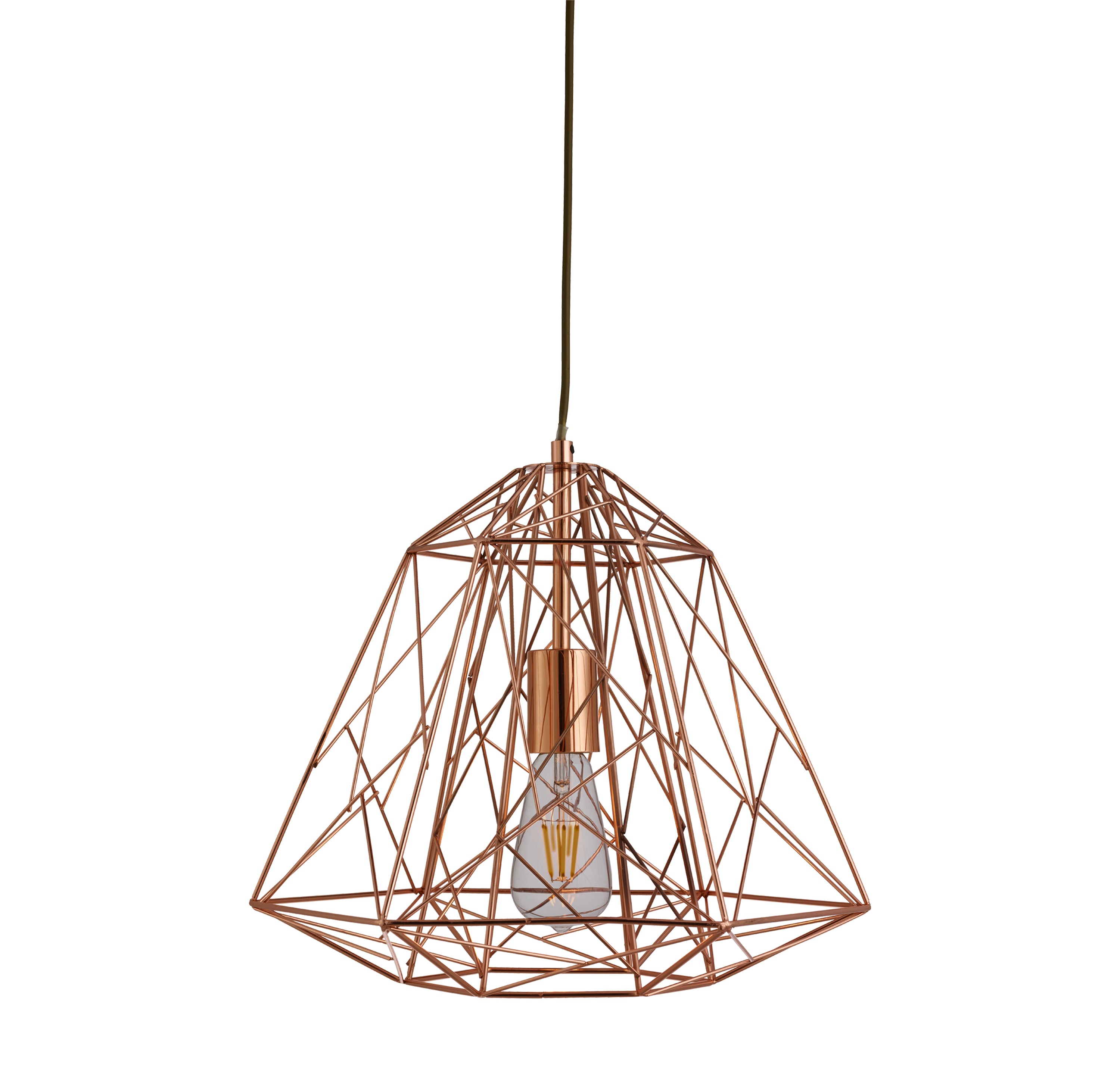 Searchlight Garrick Pendant - Shiny Copper