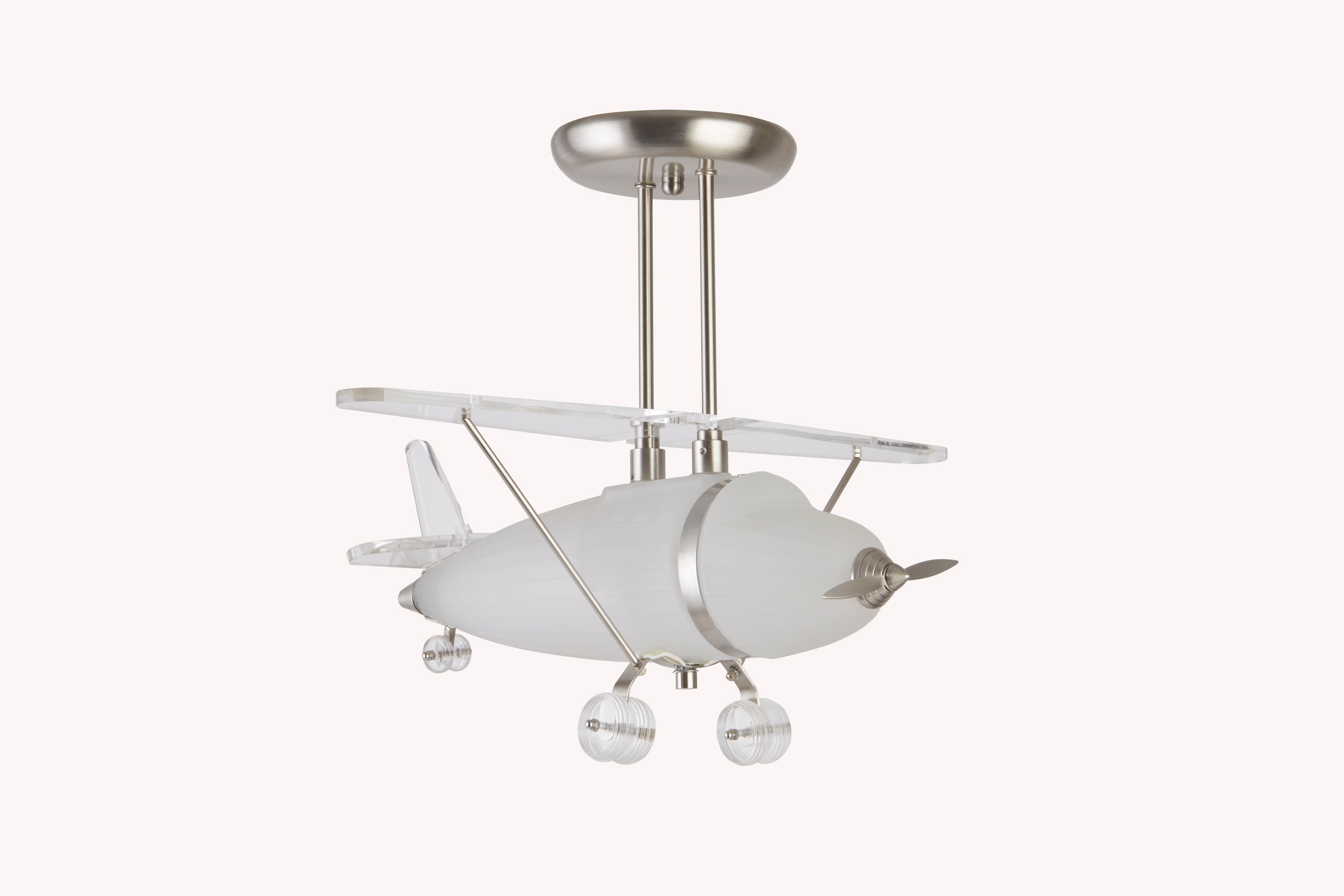 Searchlight Abbott Satin Silver Frosted Glass Airplane Light