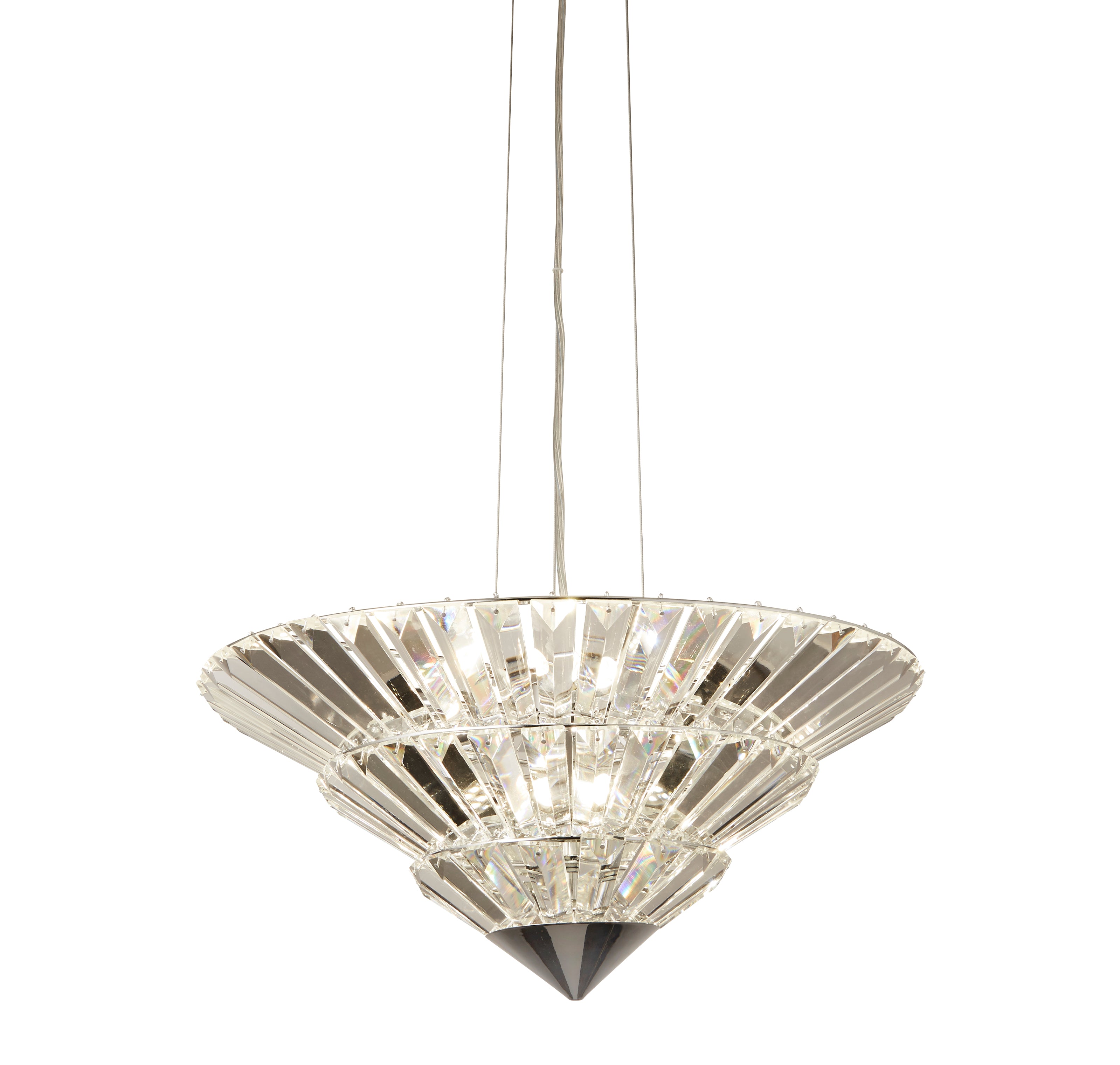 Searchlight Sandbeck 8 Light Pendant To Flush - Chrome & Clear Crystal