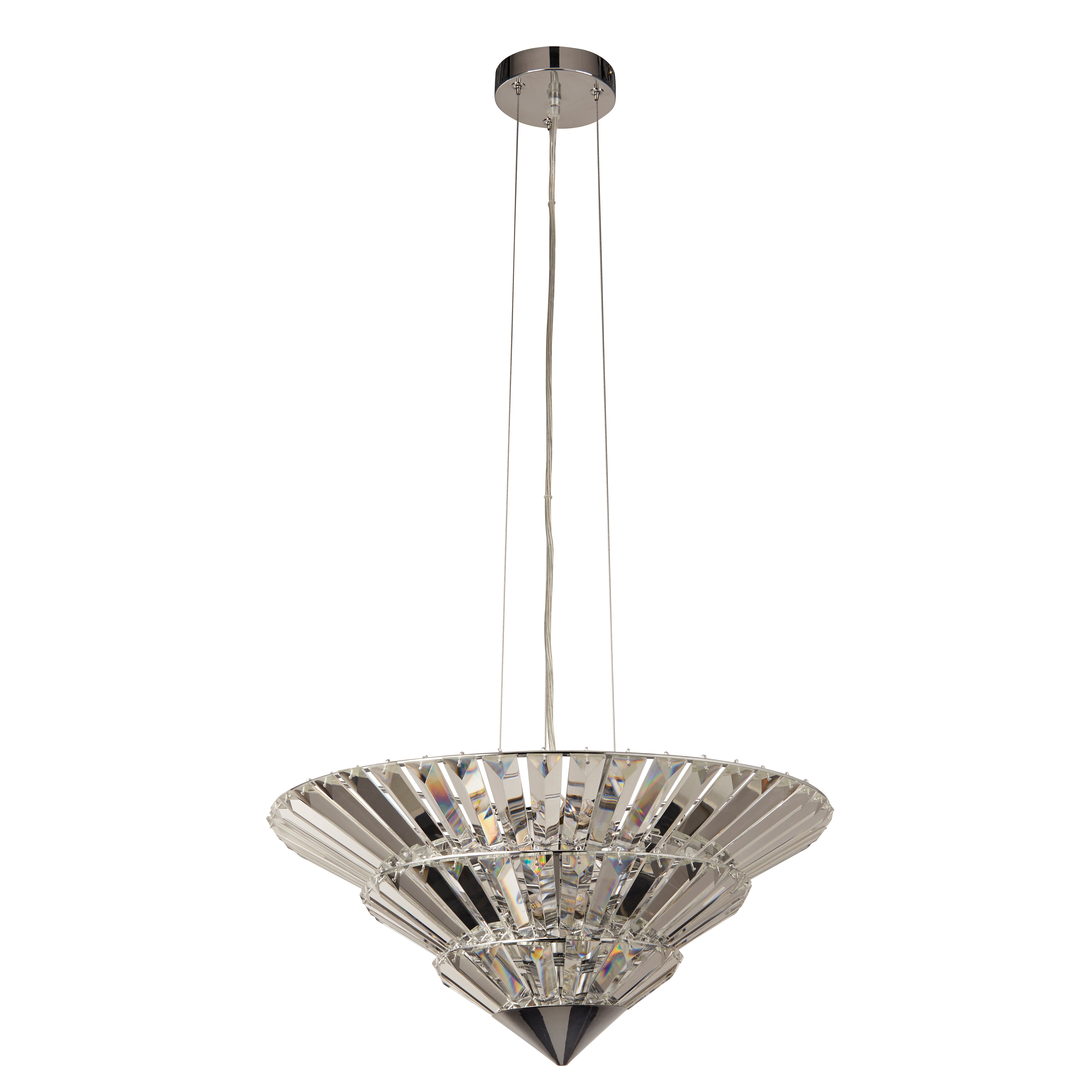 Searchlight Sandbeck 8 Light Pendant To Flush - Chrome & Clear Crystal
