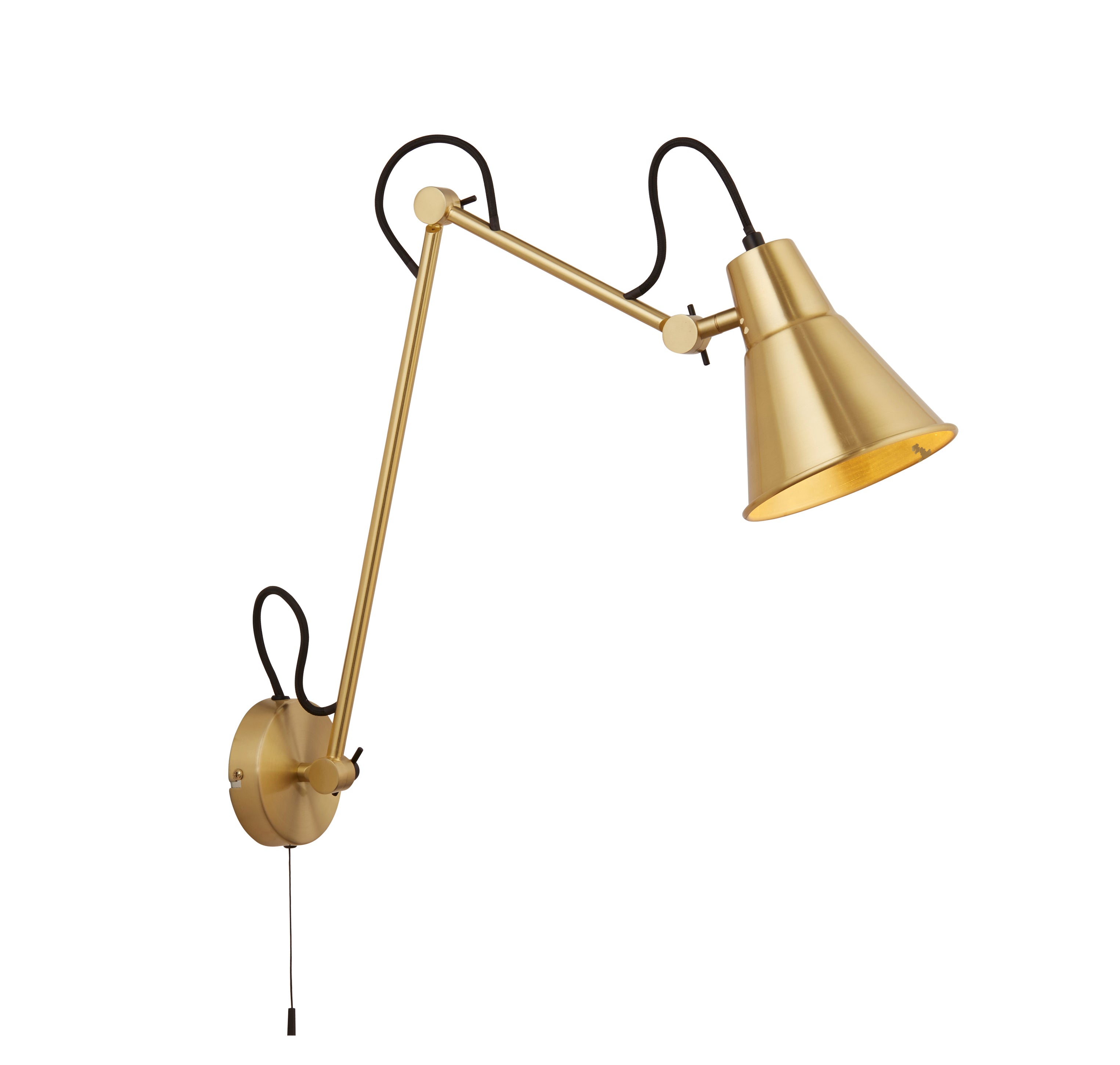 Searchlight Swing Arm Wall Light - Brass