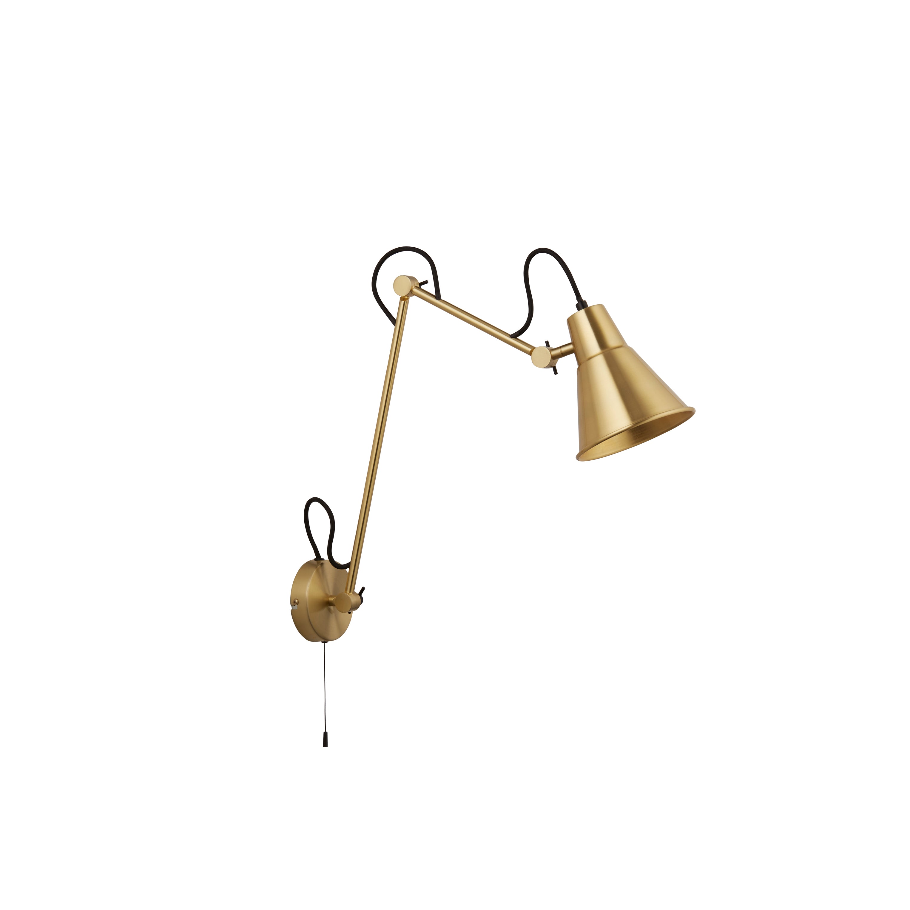 Searchlight Swing Arm Wall Light - Brass