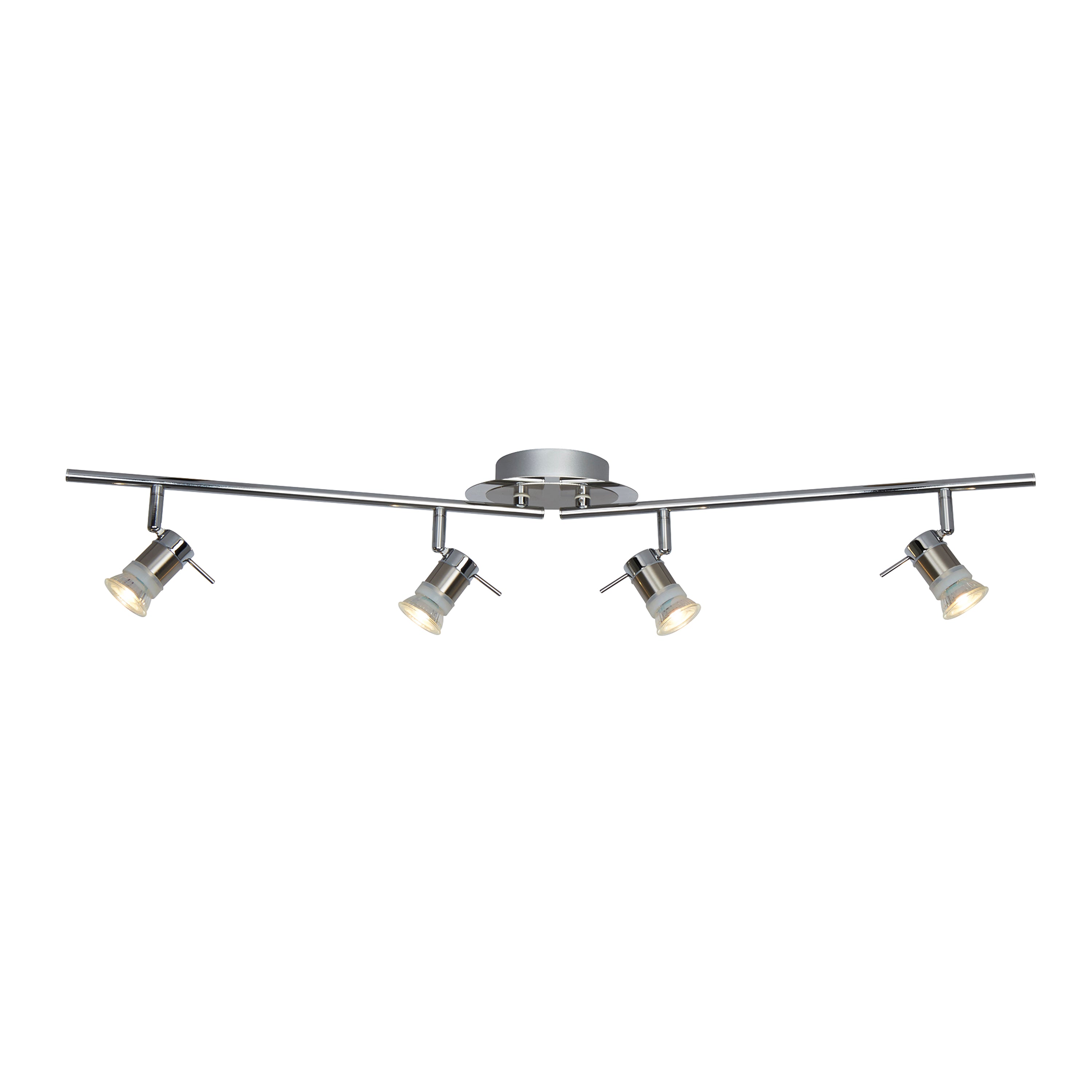 Searchlight Antonio LED IP44 Chrome & Satin Silver 4 Light Adjustable Bar Spotlight