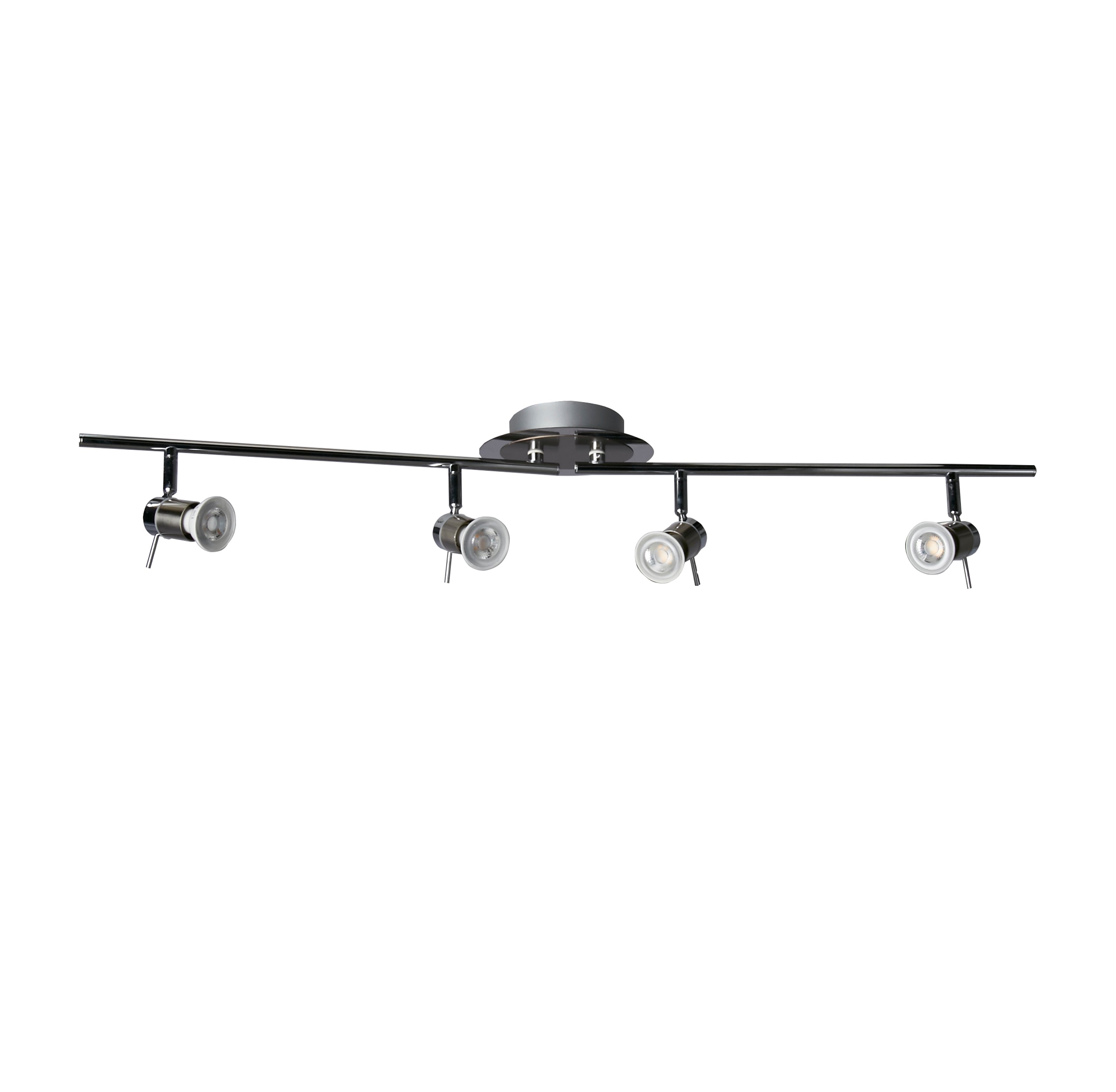 Searchlight Antonio LED IP44 Chrome & Satin Silver 4 Light Adjustable Bar Spotlight
