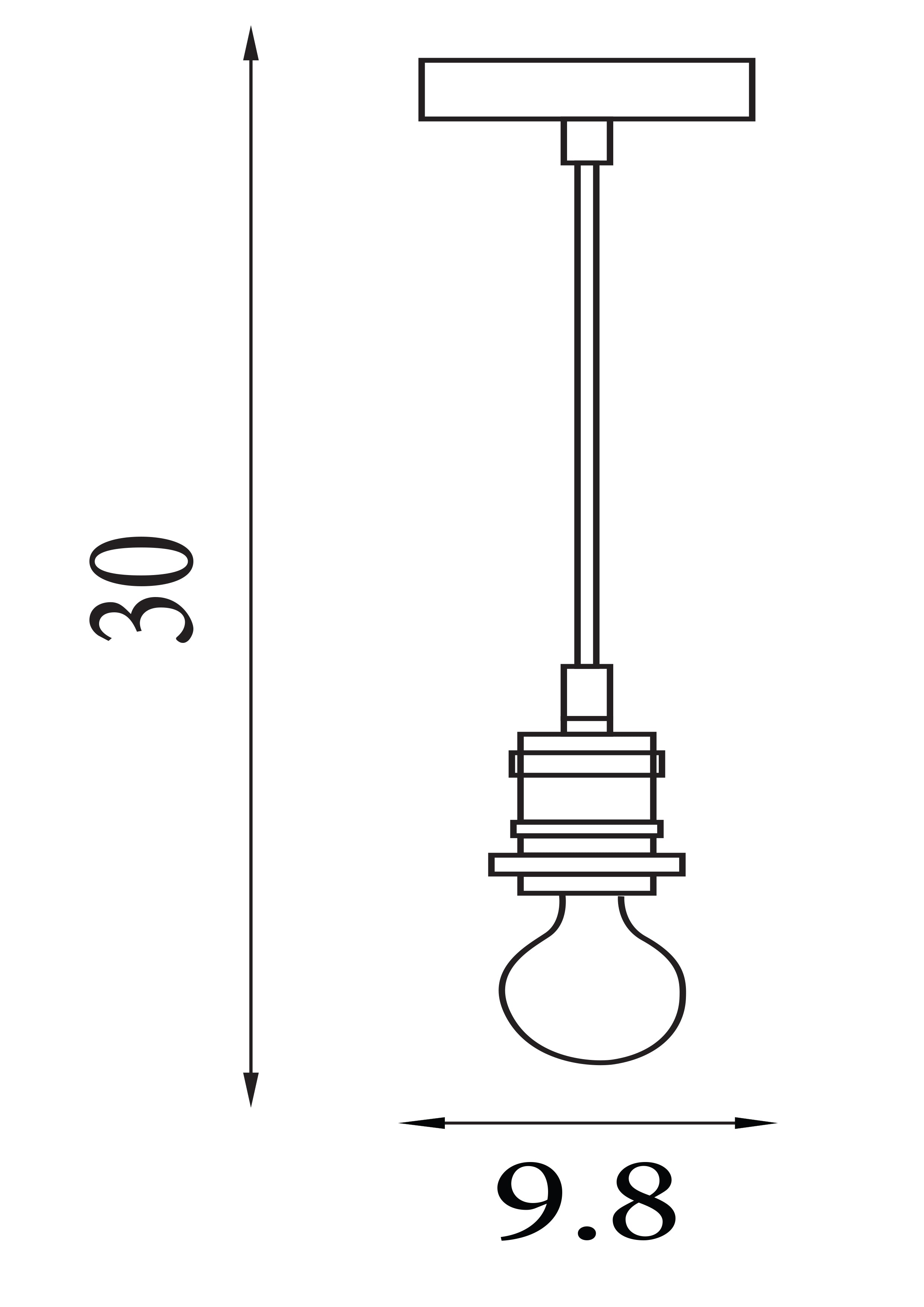 Searchlight Talbot 1 Light Textile Cable Suspension - Antique Brass & Brown
