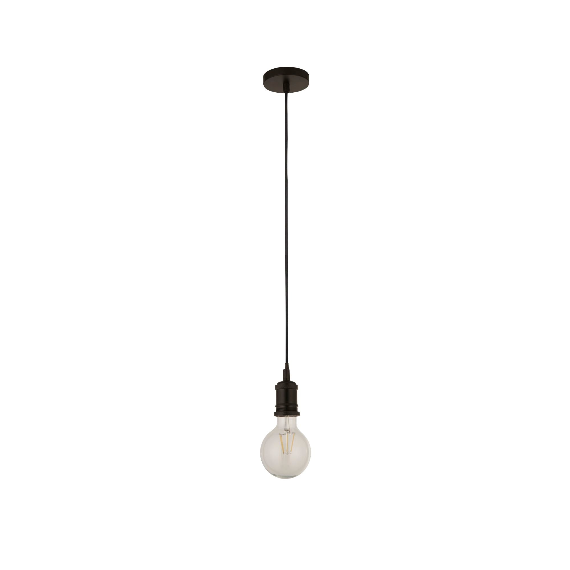 Searchlight Talbot 1 Light Textile Cable Suspension - Black