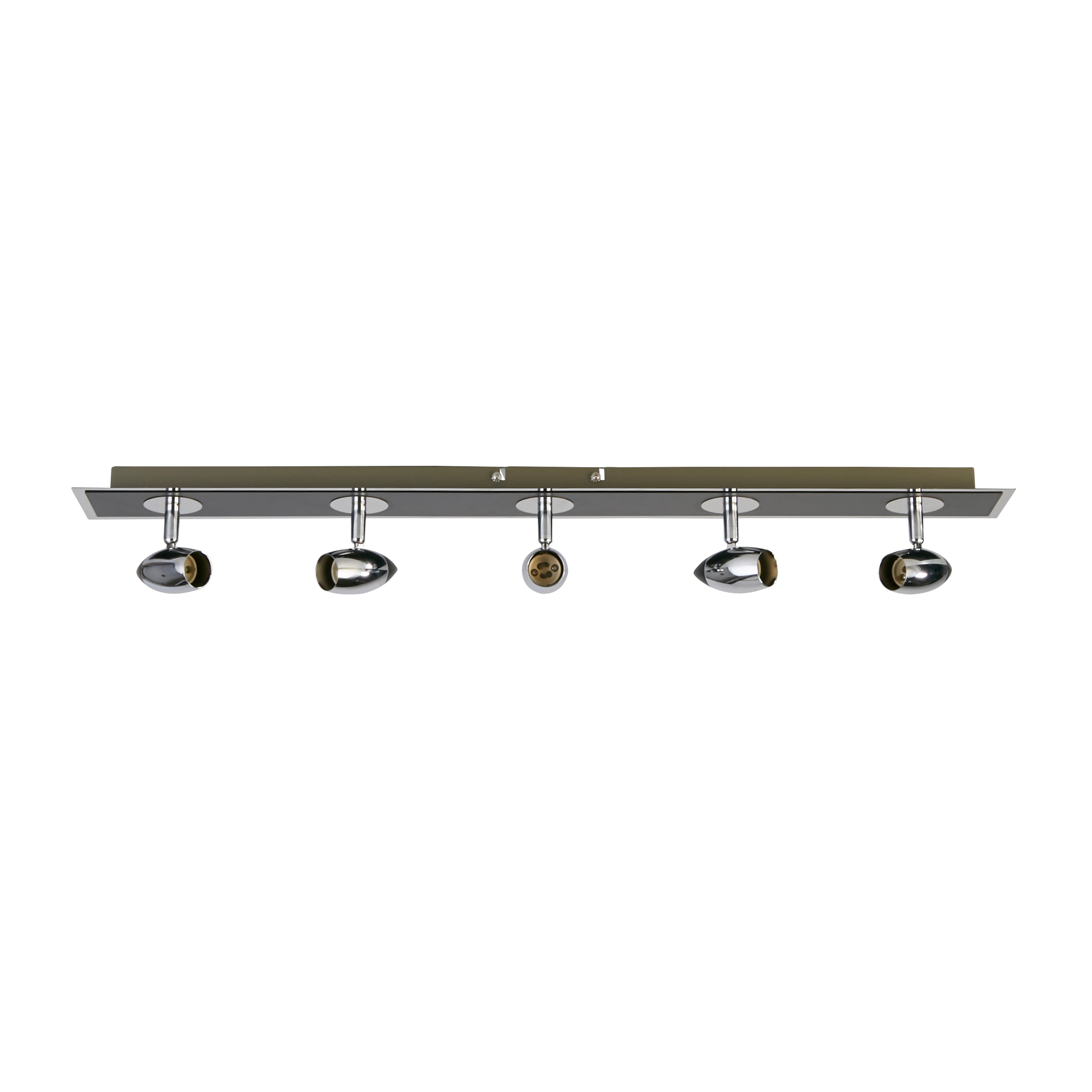 Searchlight Cawdor Die Cast Aluminium Chrome & Black 5 Light Spotlight Bar, Adjustable Heads