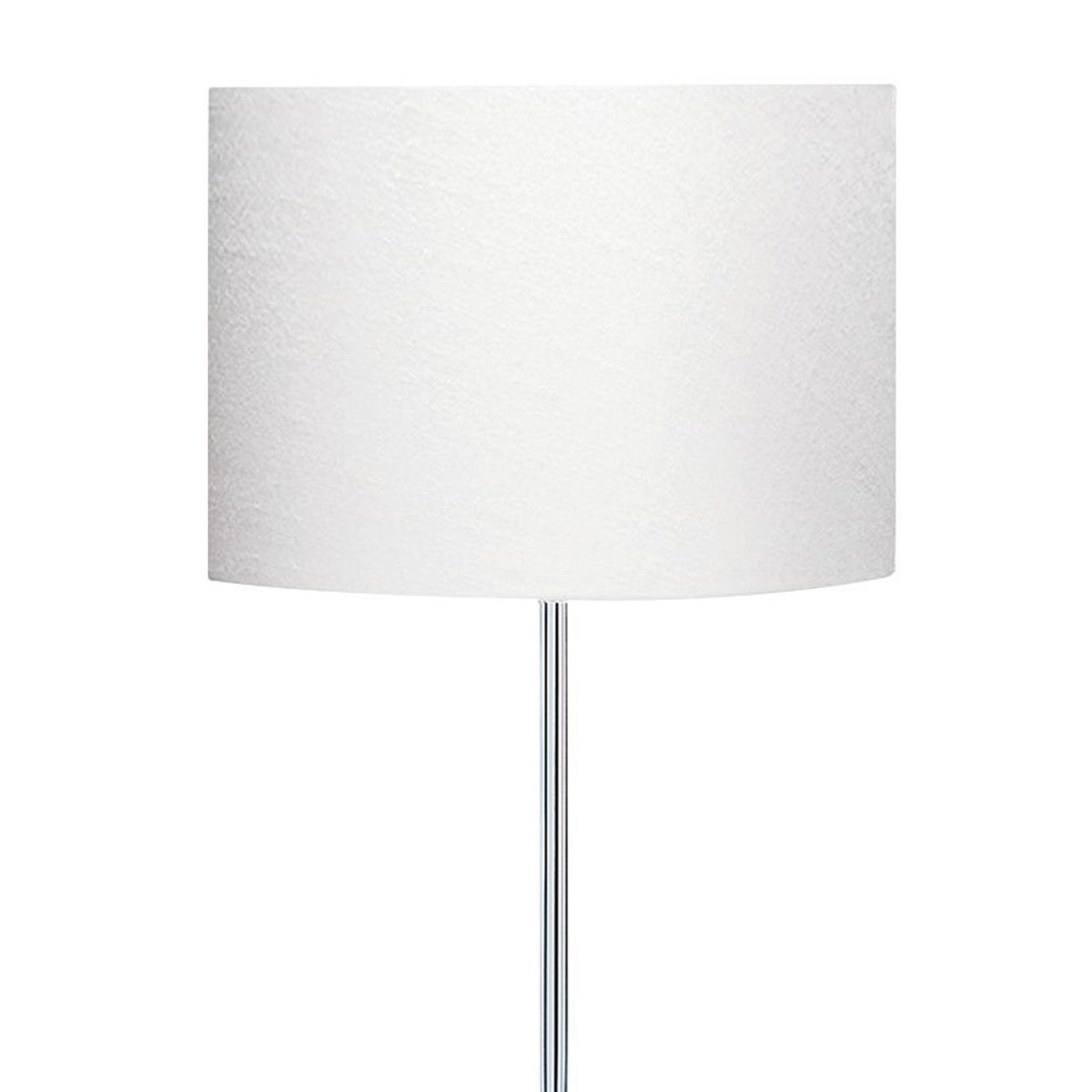 Searchlight Calder Floor Lamp - Chrome Round Base Ivory Drum Shade