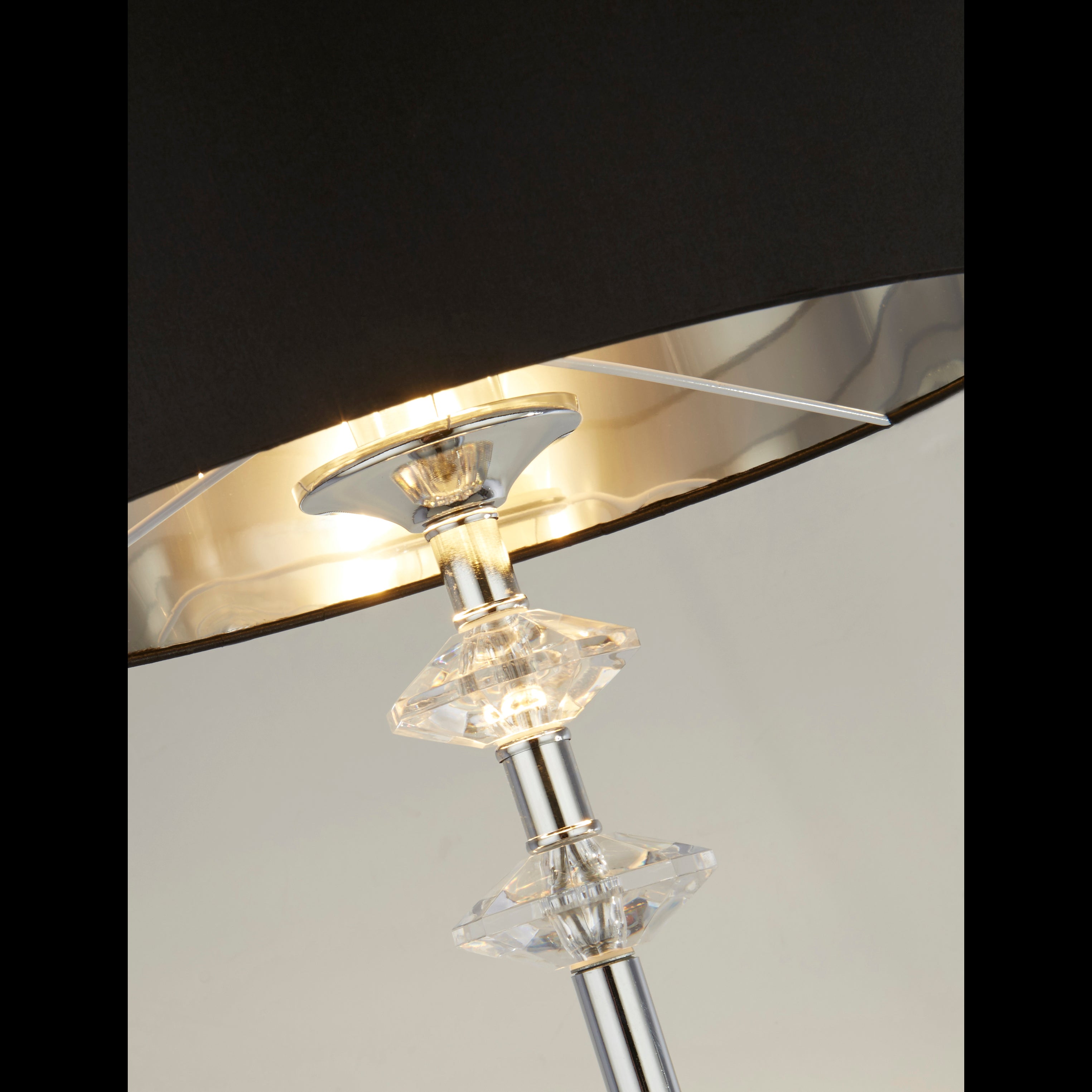 Searchlight Needham Floor Lamp - Black & Chrome