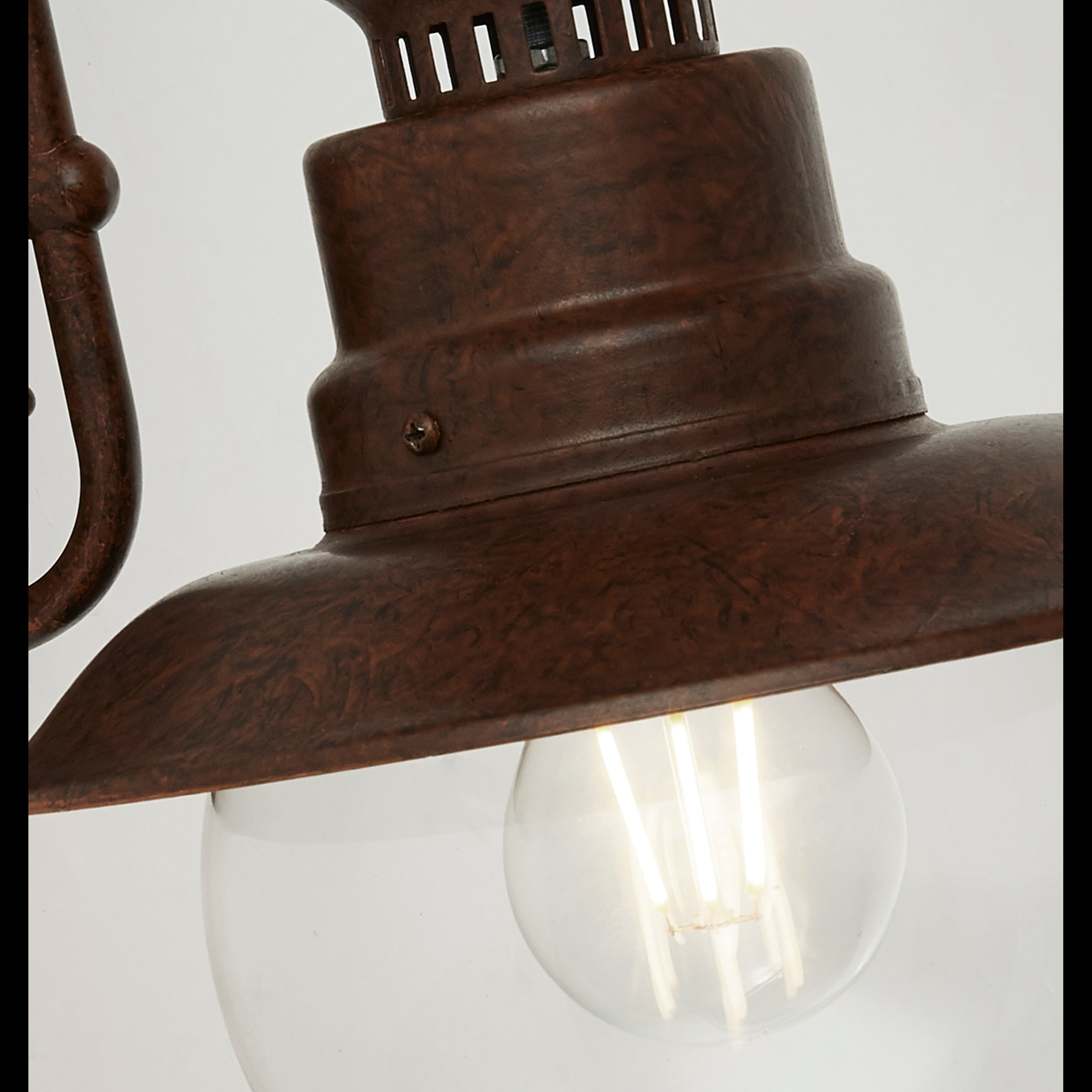 Searchlight Southview Outdoor Wall Light - Rustic Brown & Clear Glass