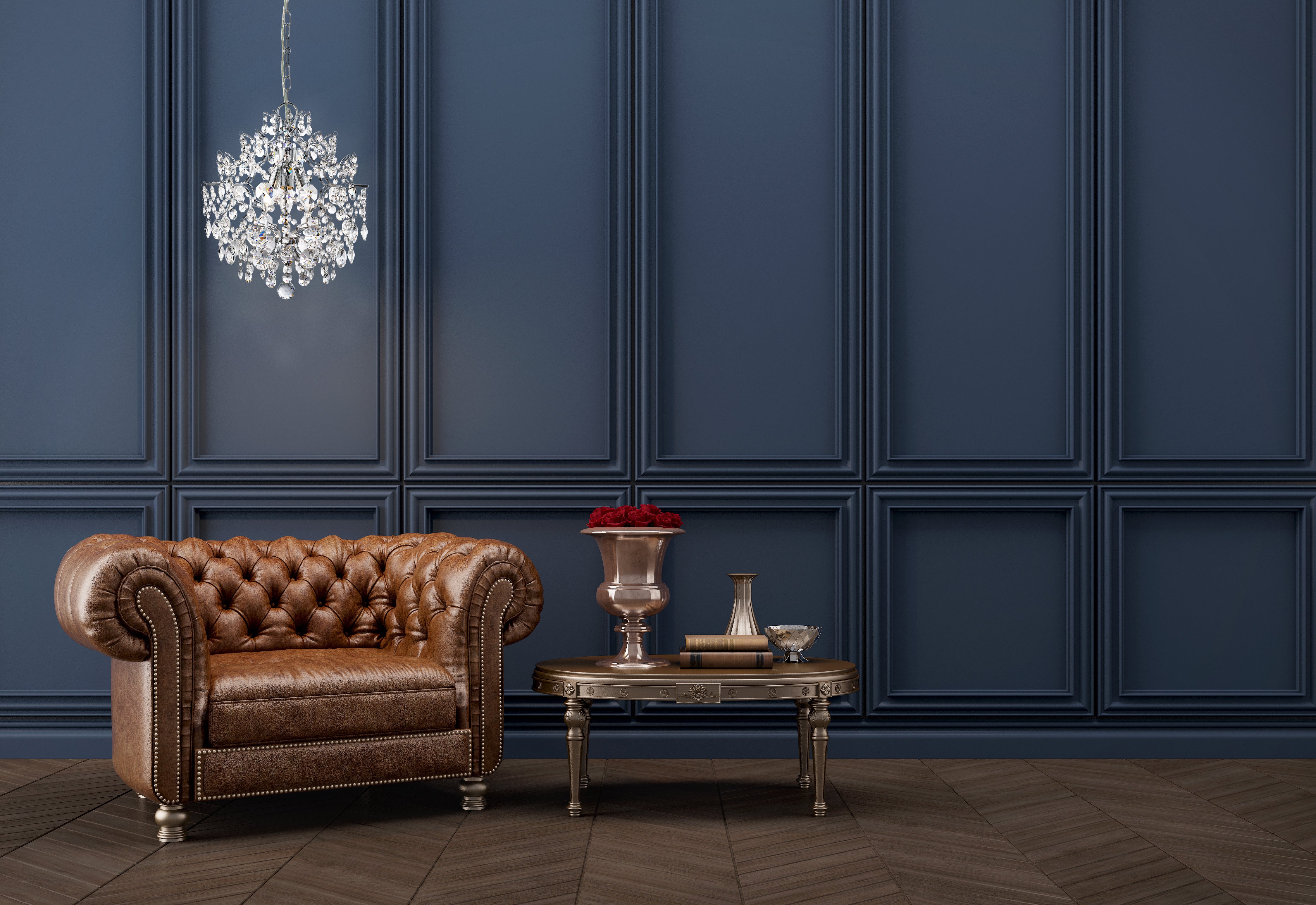 Searchlight Harry - 3 Light Pendant, Chrome With Hexagonal Crystal Drops & Buttons