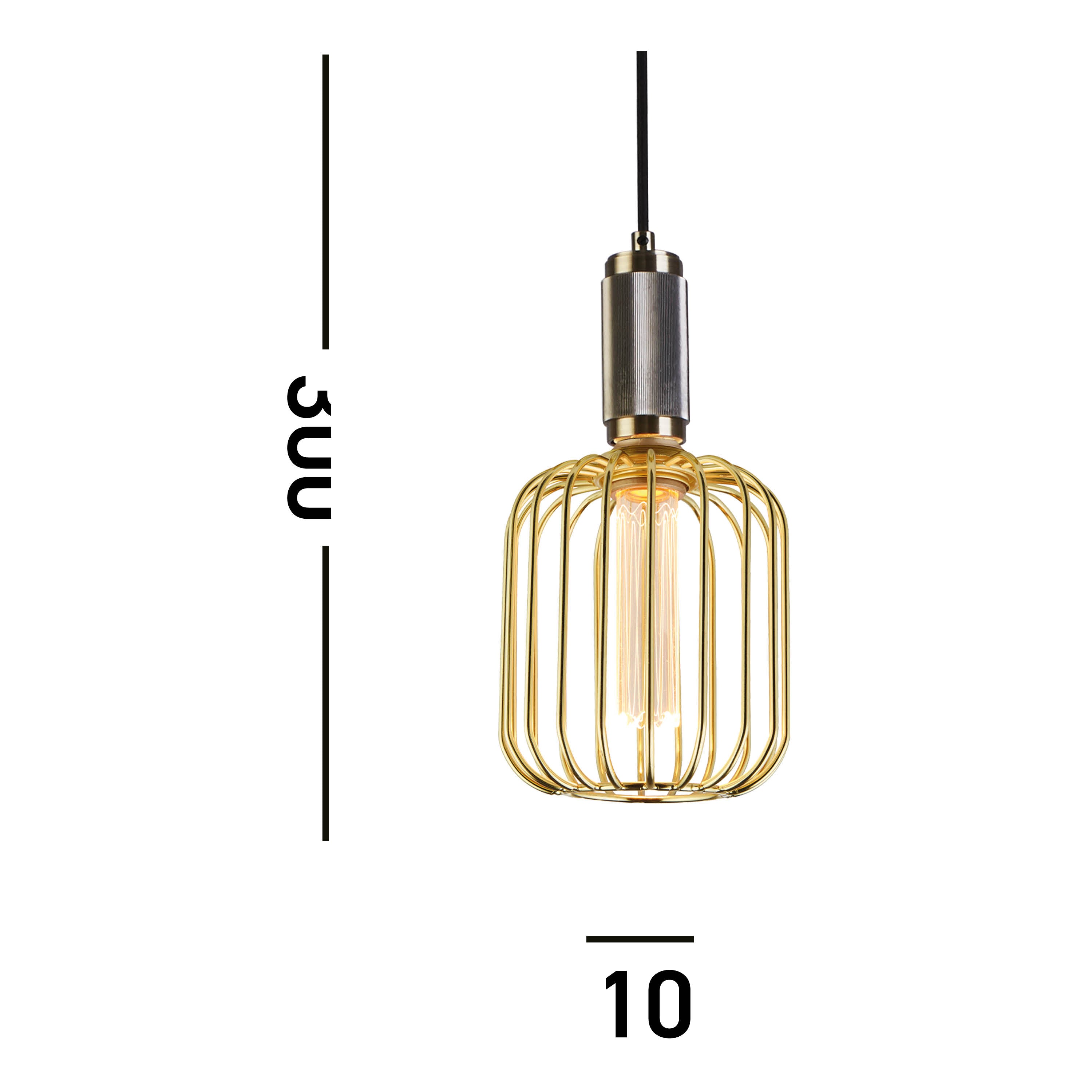 Searchlight Suspension Cable - Antique Brass & Braided Cable
