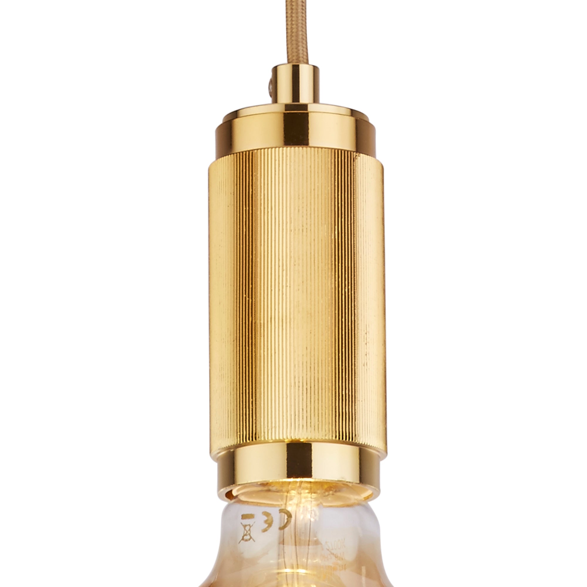 Searchlight Suspension Cable - Knurled Gold & Gold Braided Cable