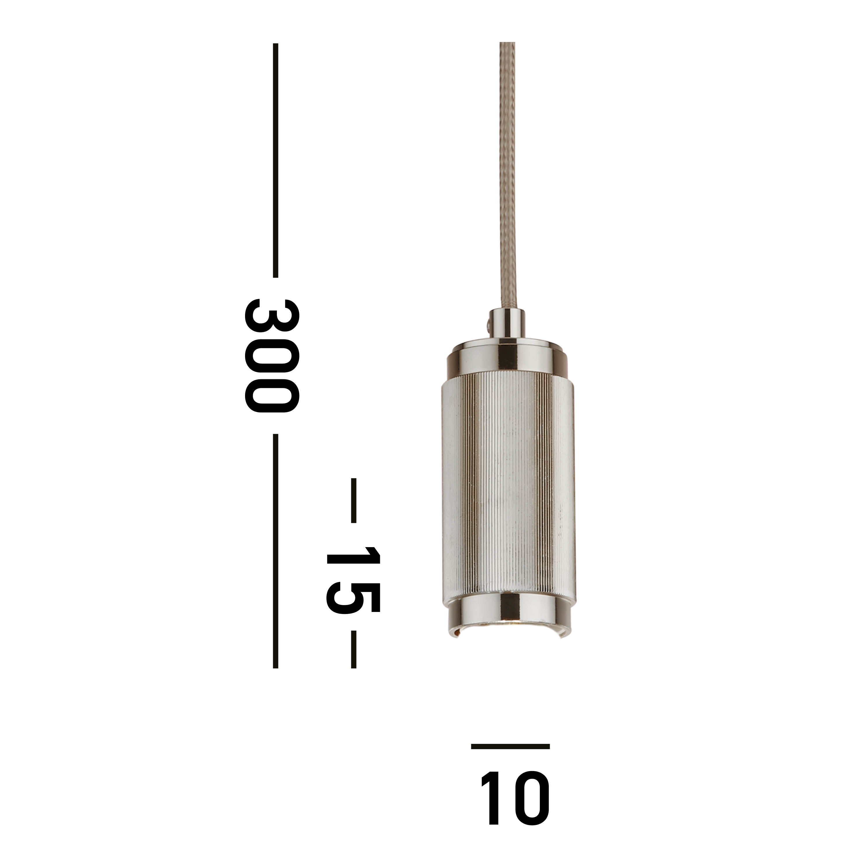 Searchlight Suspension Cable - Satin Silver & Grey Braided Cable
