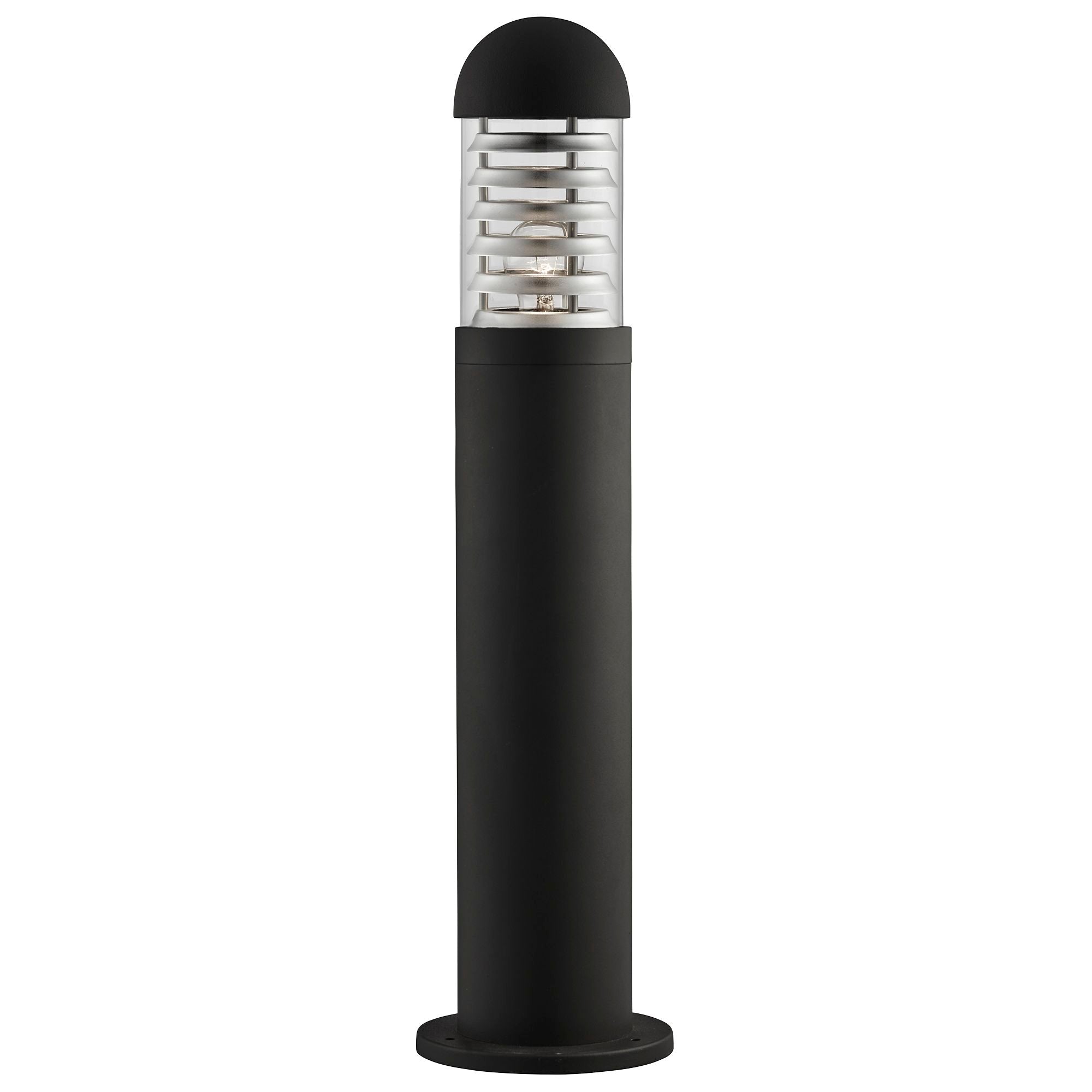 Searchlight Burnall 60cm Outdoor Bollard - Black Aluminium & Clear Diffuser