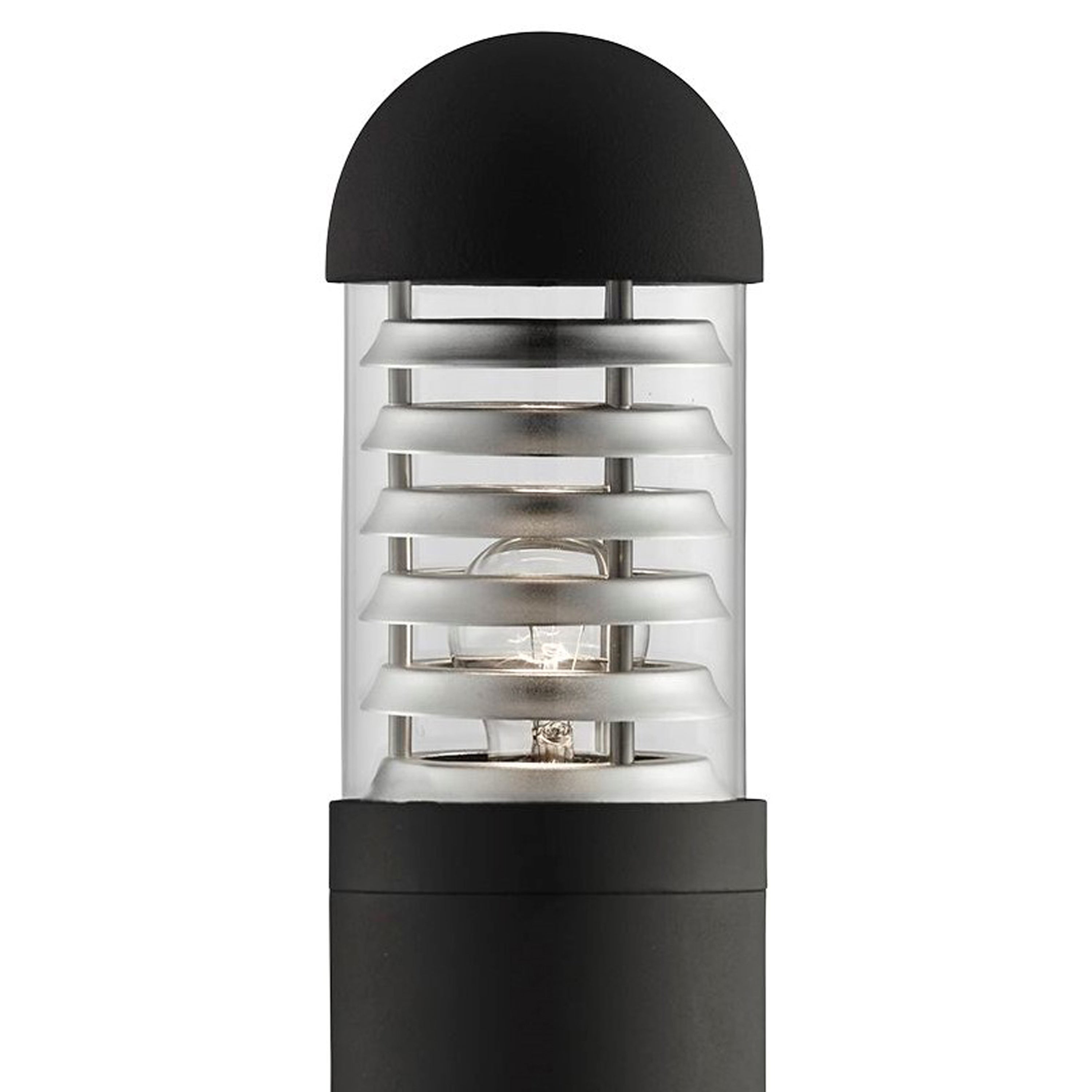 Searchlight Burnall 60cm Outdoor Bollard - Black Aluminium & Clear Diffuser