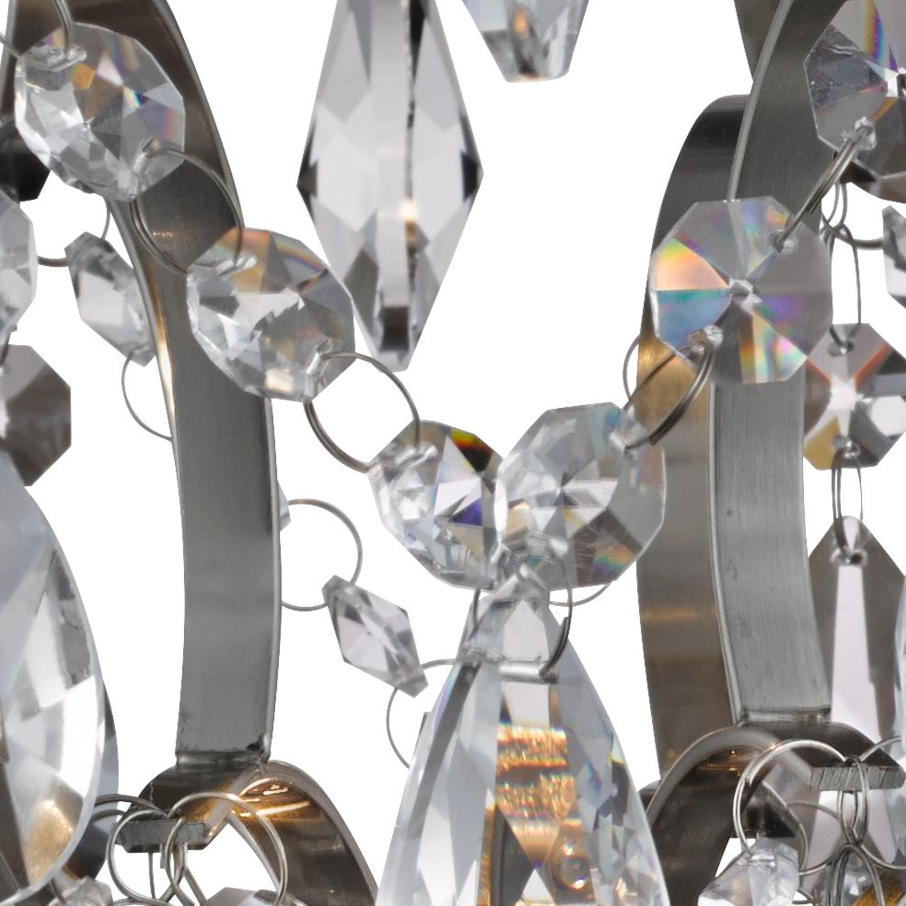Searchlight IP44 Chandelier With Crystal Droplets And Buttons