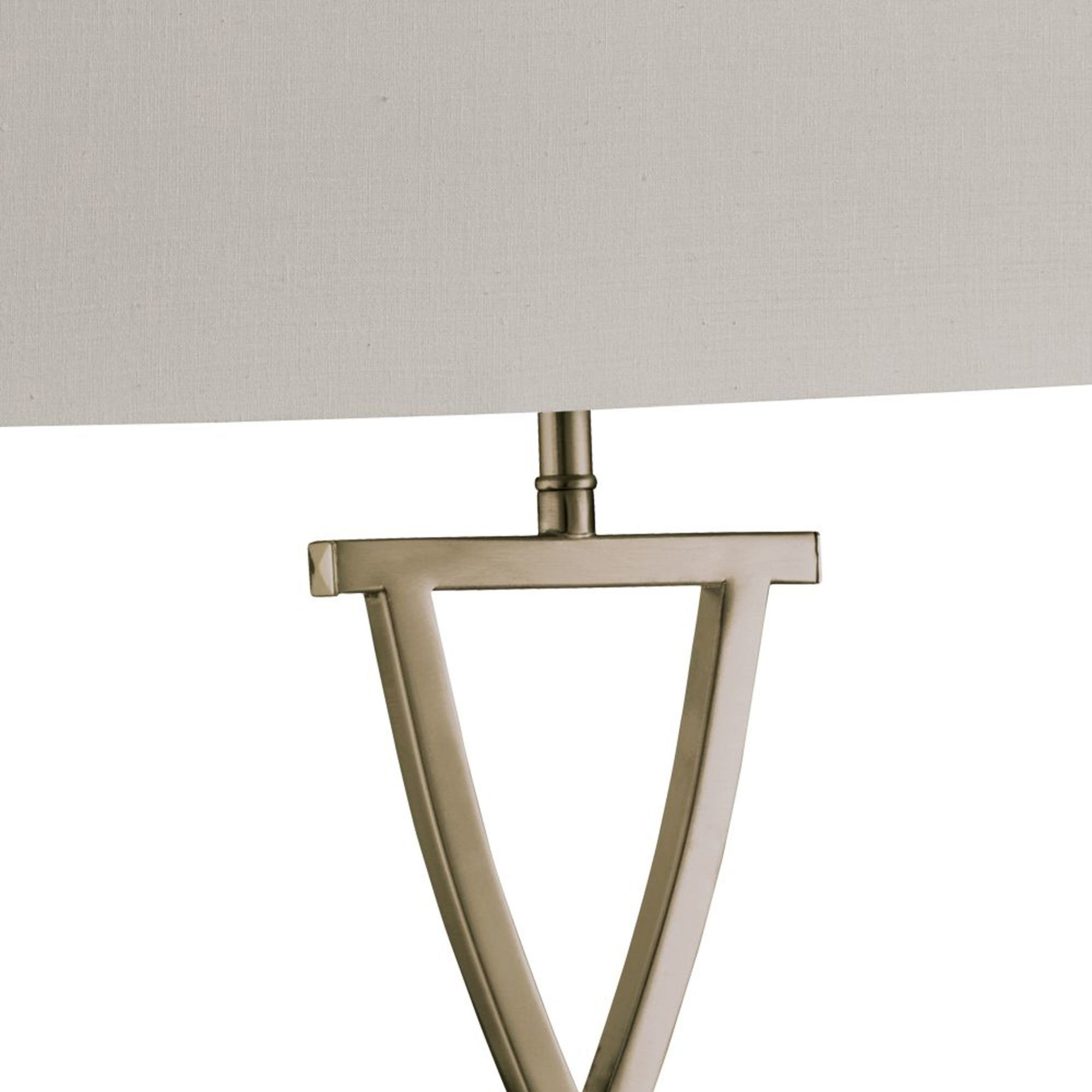 Searchlight Carolina Table Lamp, Antique Brass, Cream Rectangle Shade