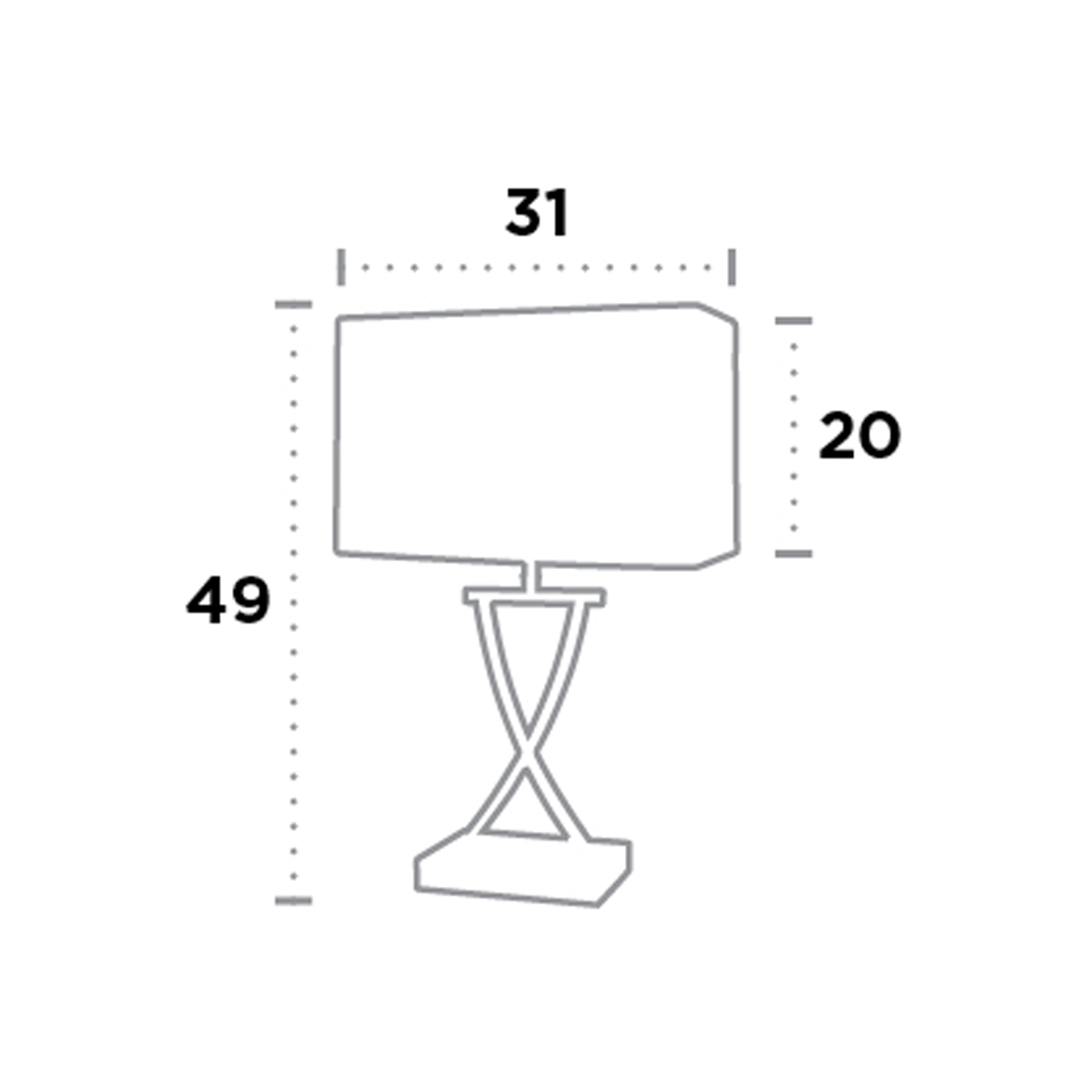 Searchlight Carolina Table Lamp, Antique Brass, Cream Rectangle Shade