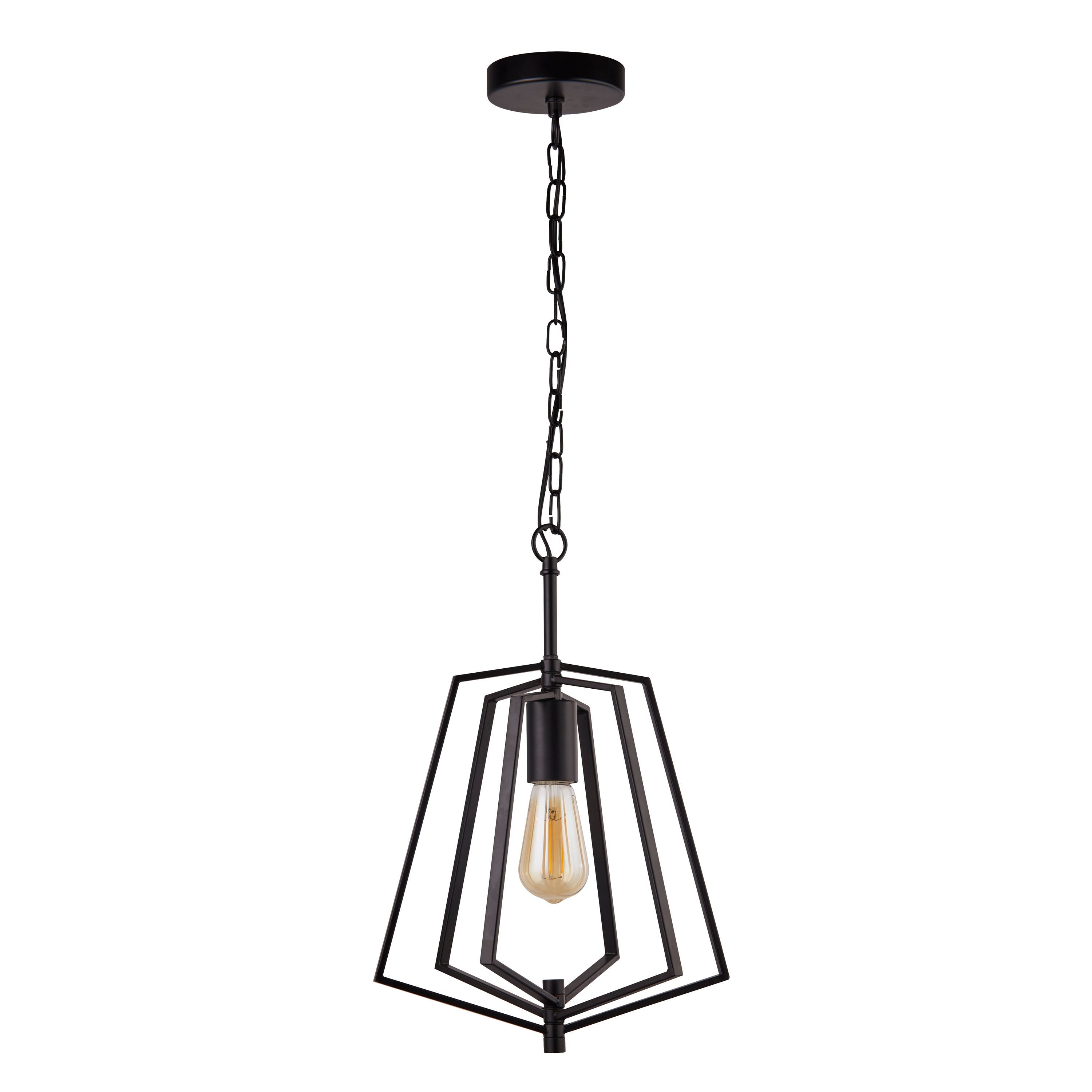 Searchlight Simpson Ceiling Pendant - Matt Black