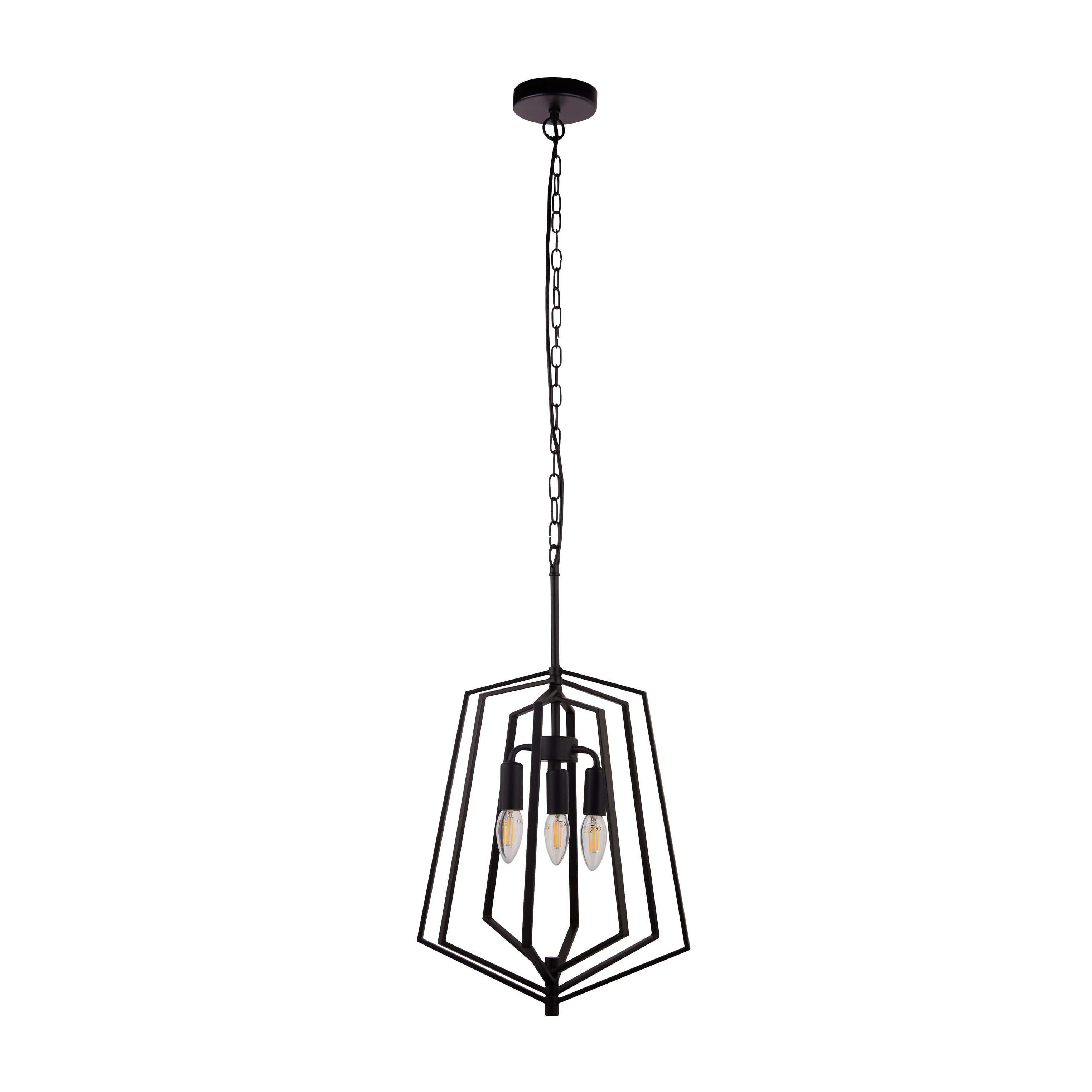 Searchlight Simpson 3 Light Ceiling Pendant - Matt Black