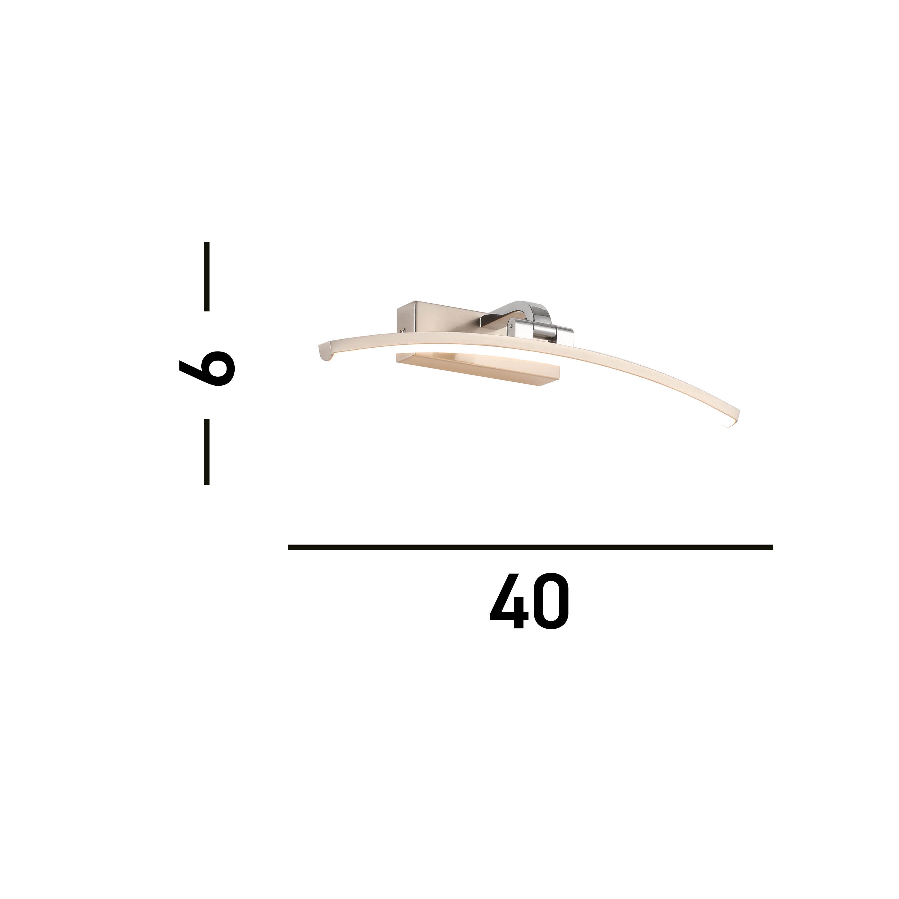 Searchlight Samuel 40cm Picture Light - Satin Silver & Polished Chrome