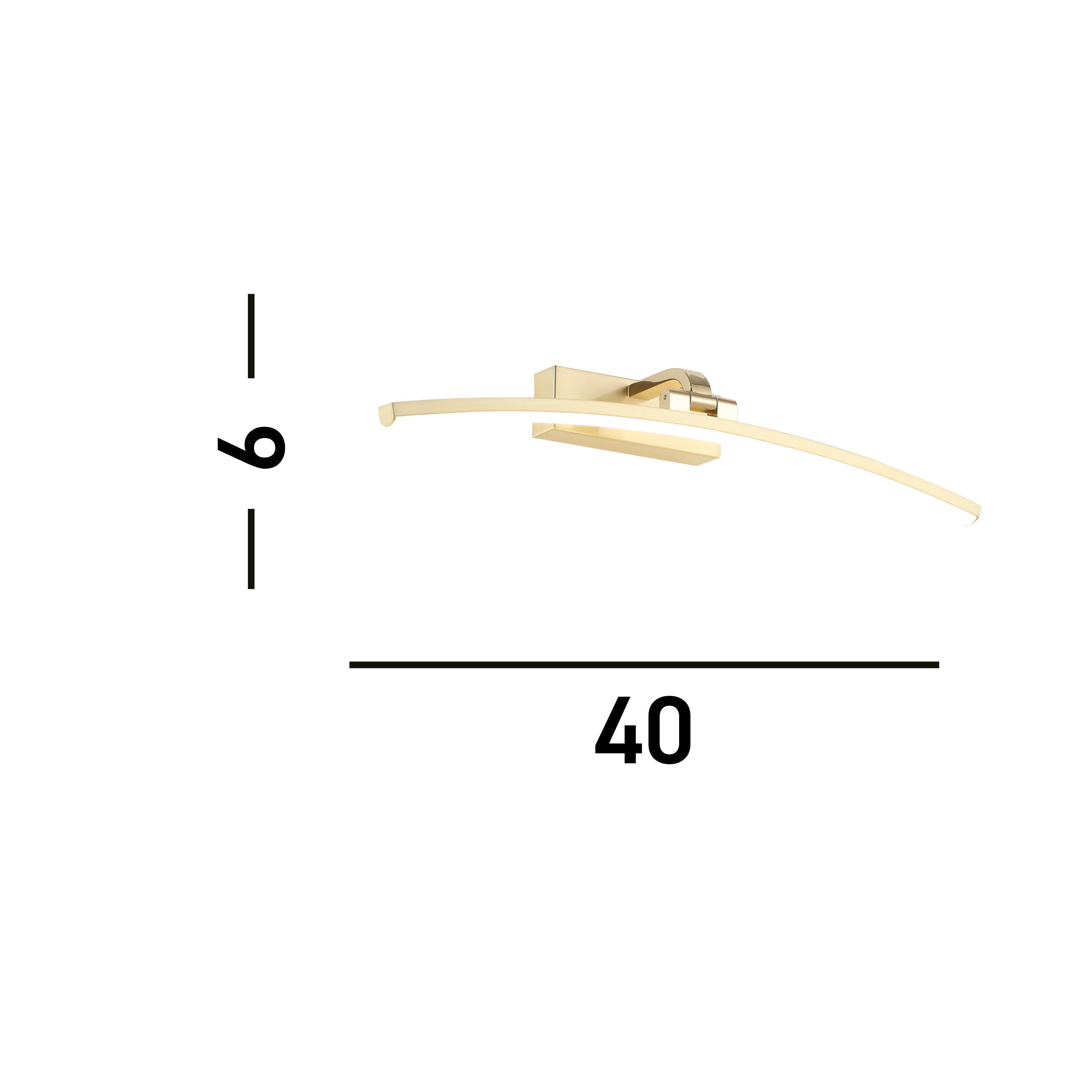 Searchlight Samuel 50cm Picture Light - Satin Brass & Polished Brass