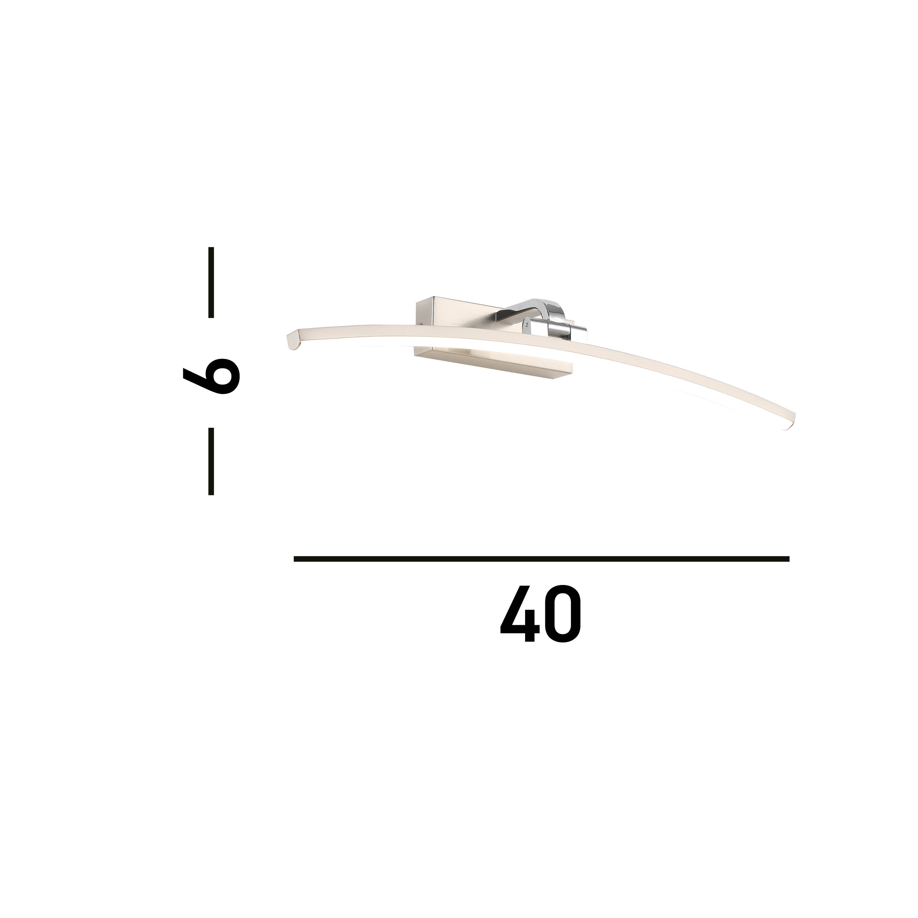 Searchlight Samuel 50cm Picture Light - Satin Silver & Polished Chrome