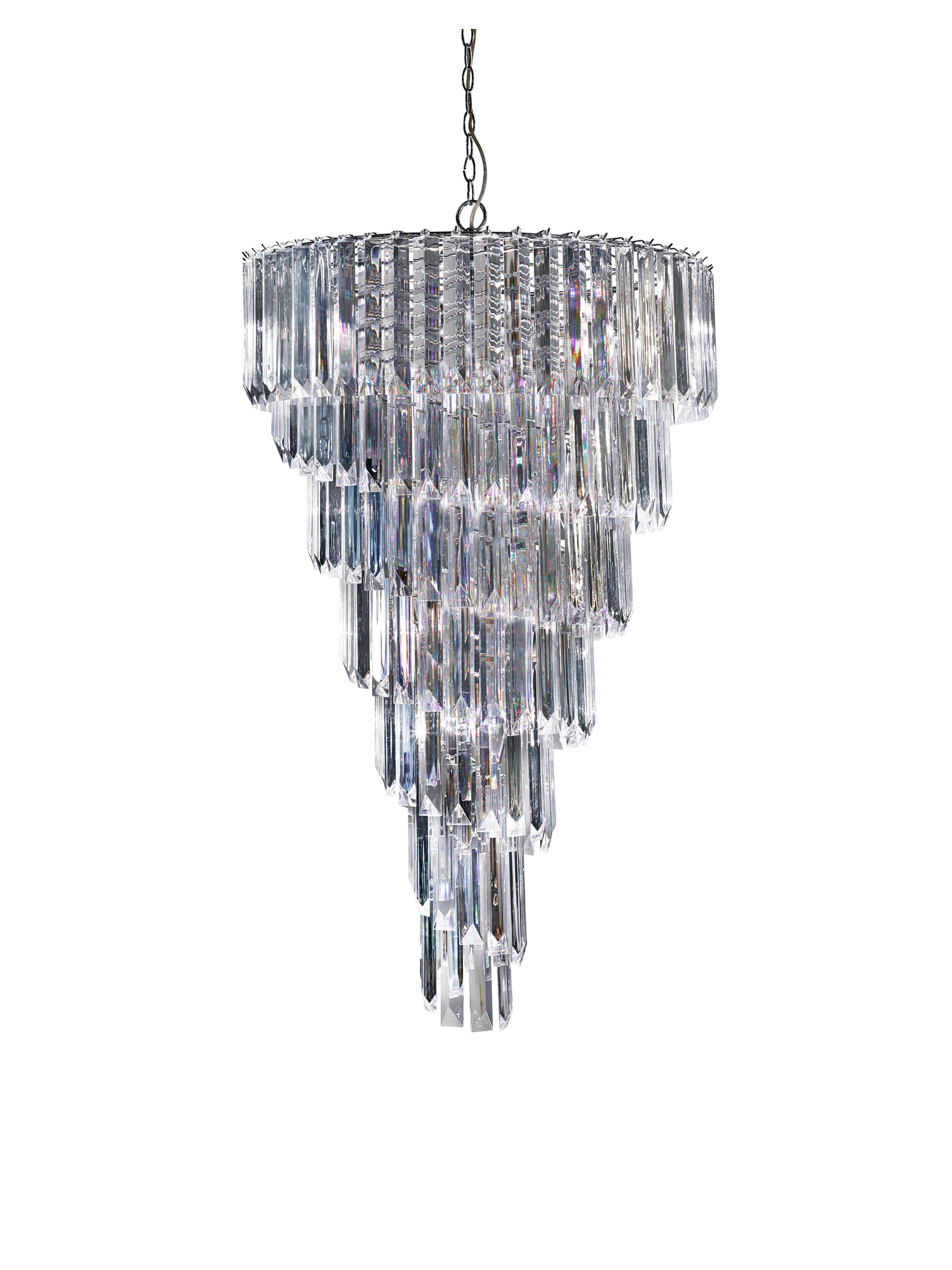 Searchlight Sidney 9 Light Chandelier - Chrome & Acrylic