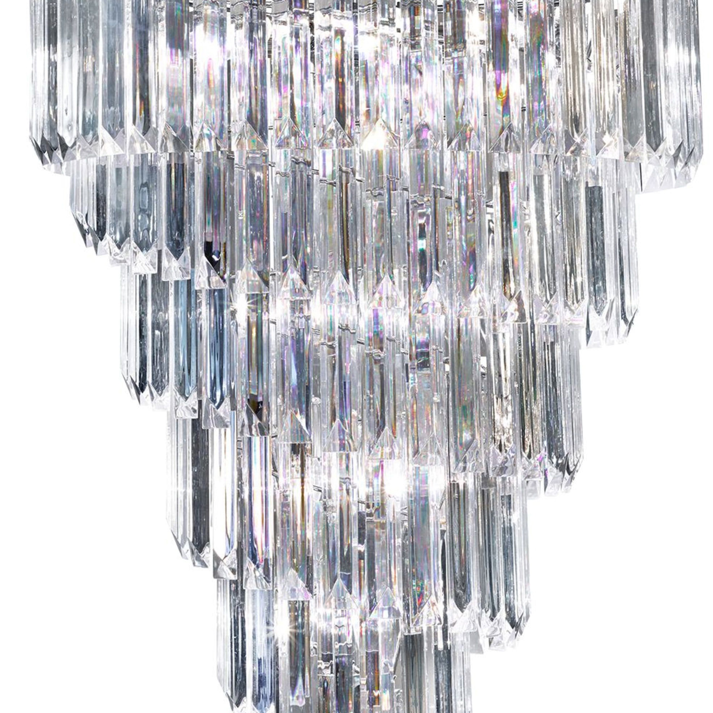 Searchlight Sidney 9 Light Chandelier - Chrome & Acrylic