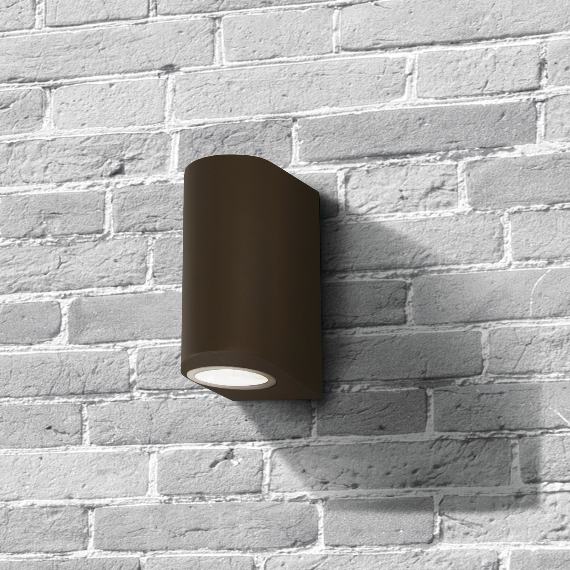 Searchlight Eaton Outdoor 2 Light Wall Light - Rustic Brown, Clear & Frosted