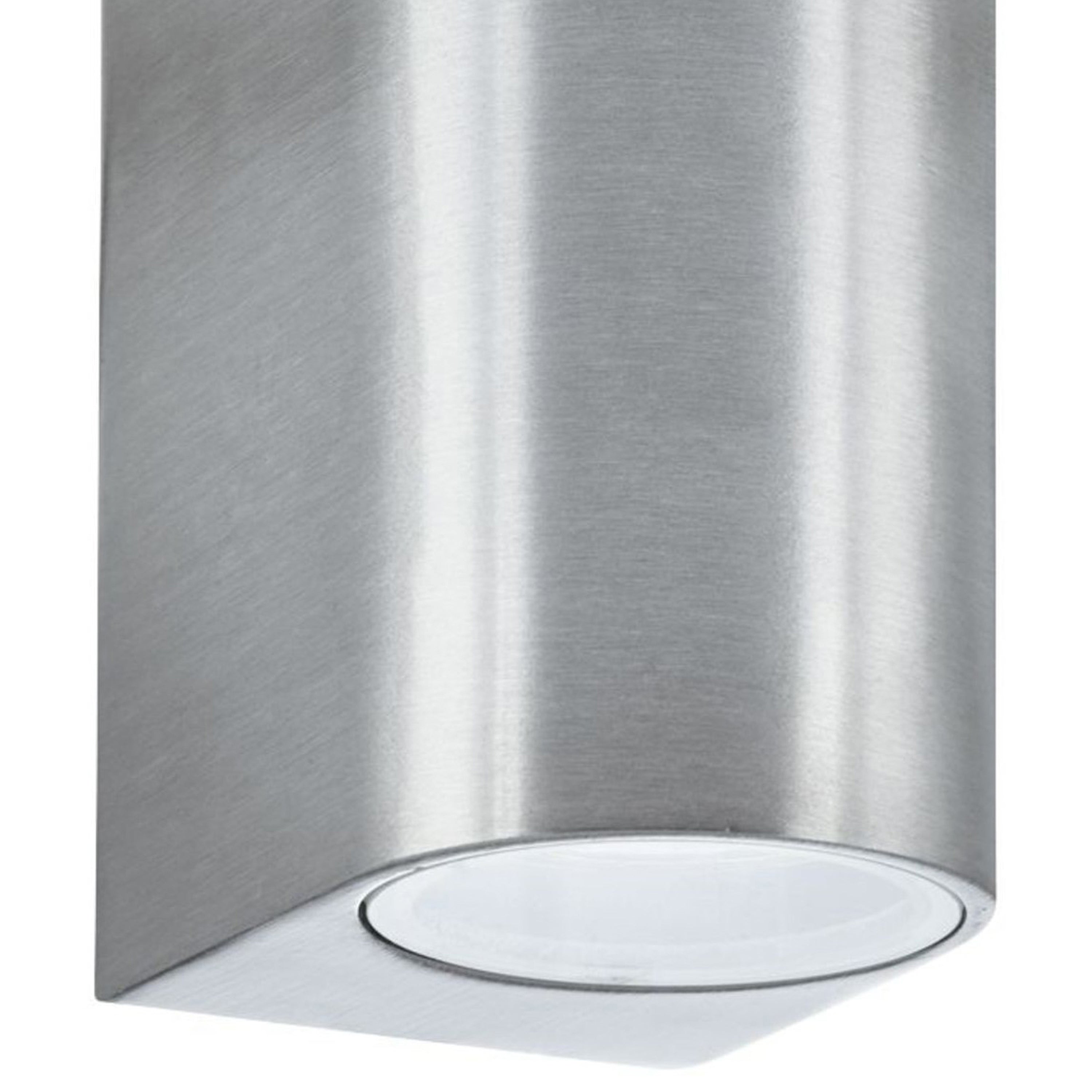 Searchlight Eaton Outdoor 2 Light Wall Light - Silver & Glass - IP44