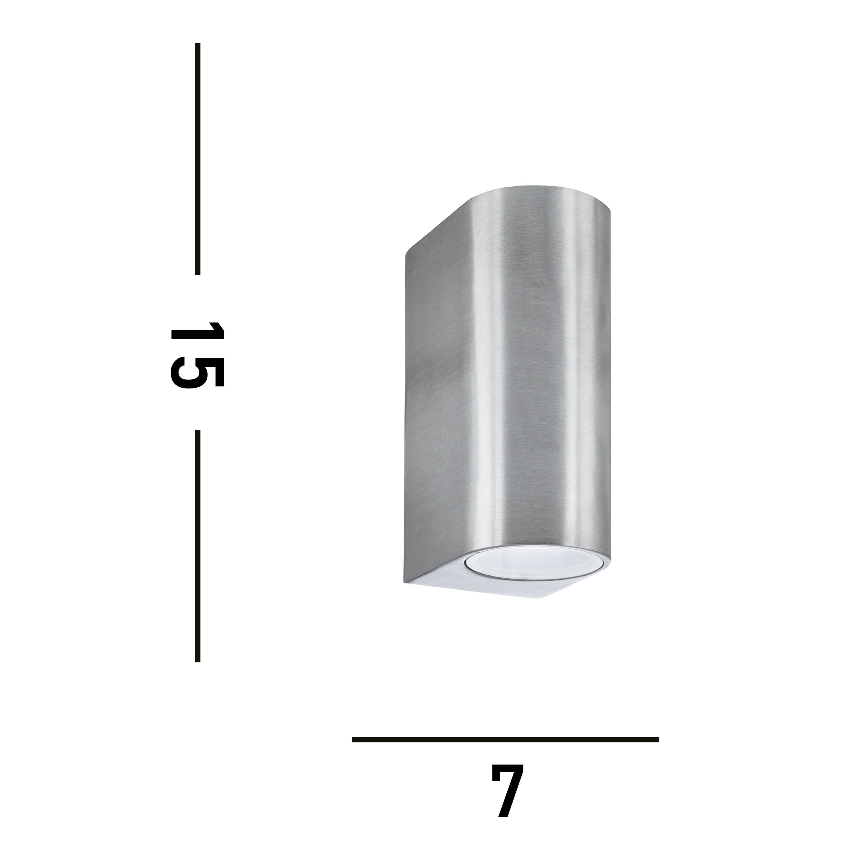 Searchlight Eaton Outdoor 2 Light Wall Light - Silver & Glass - IP44