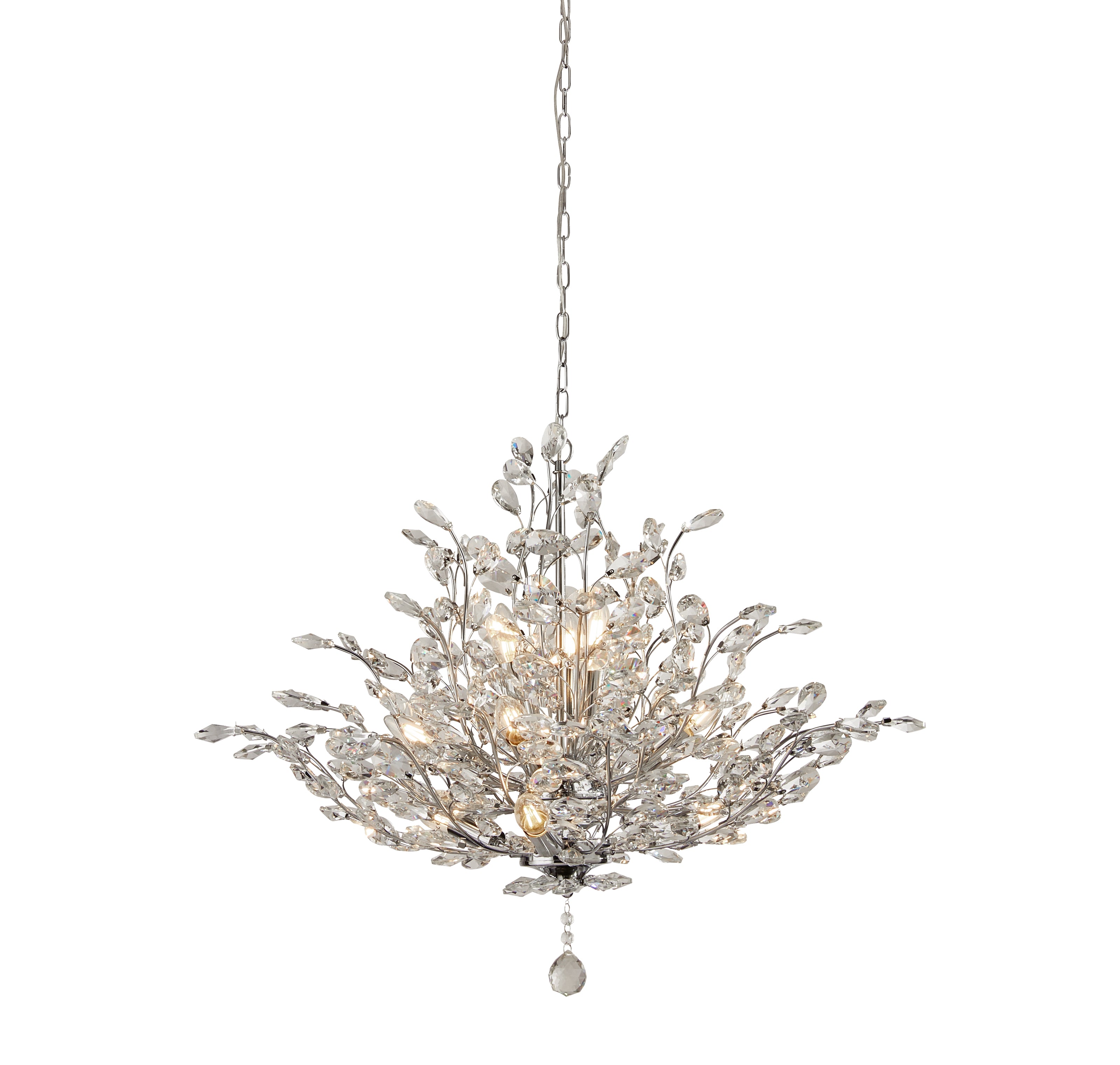 Searchlight Byford 11 Light Pendant - Chrome & Crystal