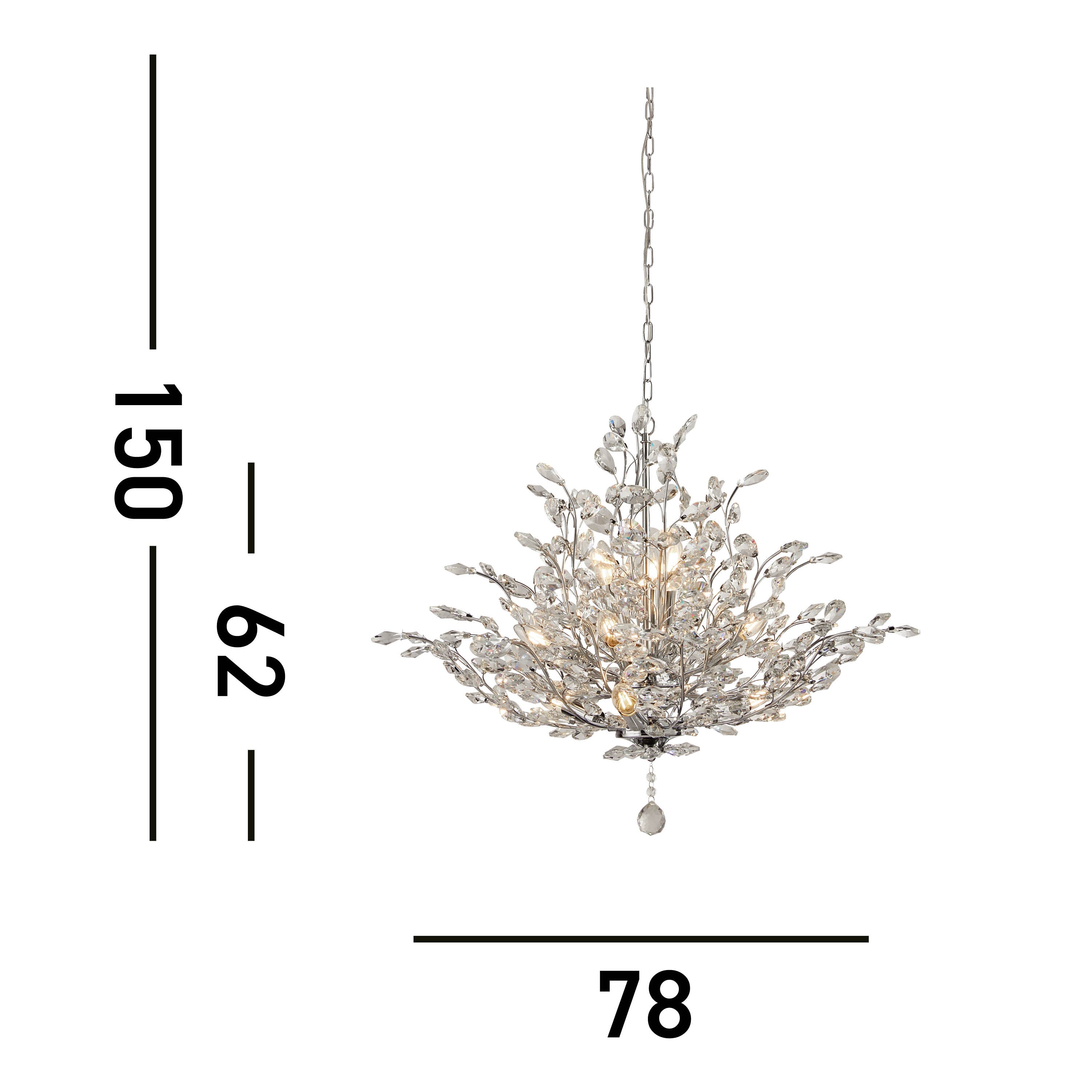 Searchlight Byford 11 Light Pendant - Chrome & Crystal