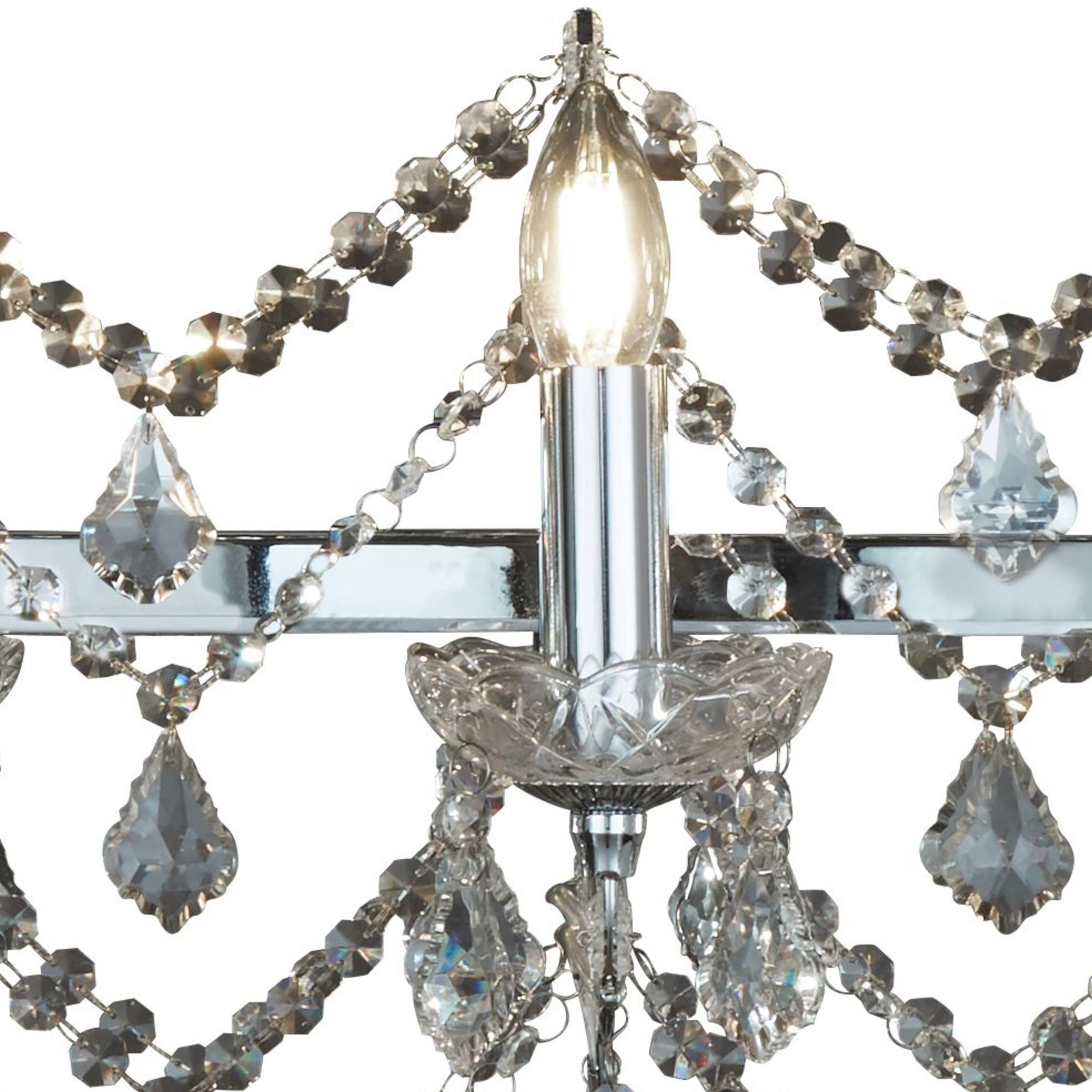 Searchlight Fern 14 Light Bar Pendant - Chrome & Clear Crystal