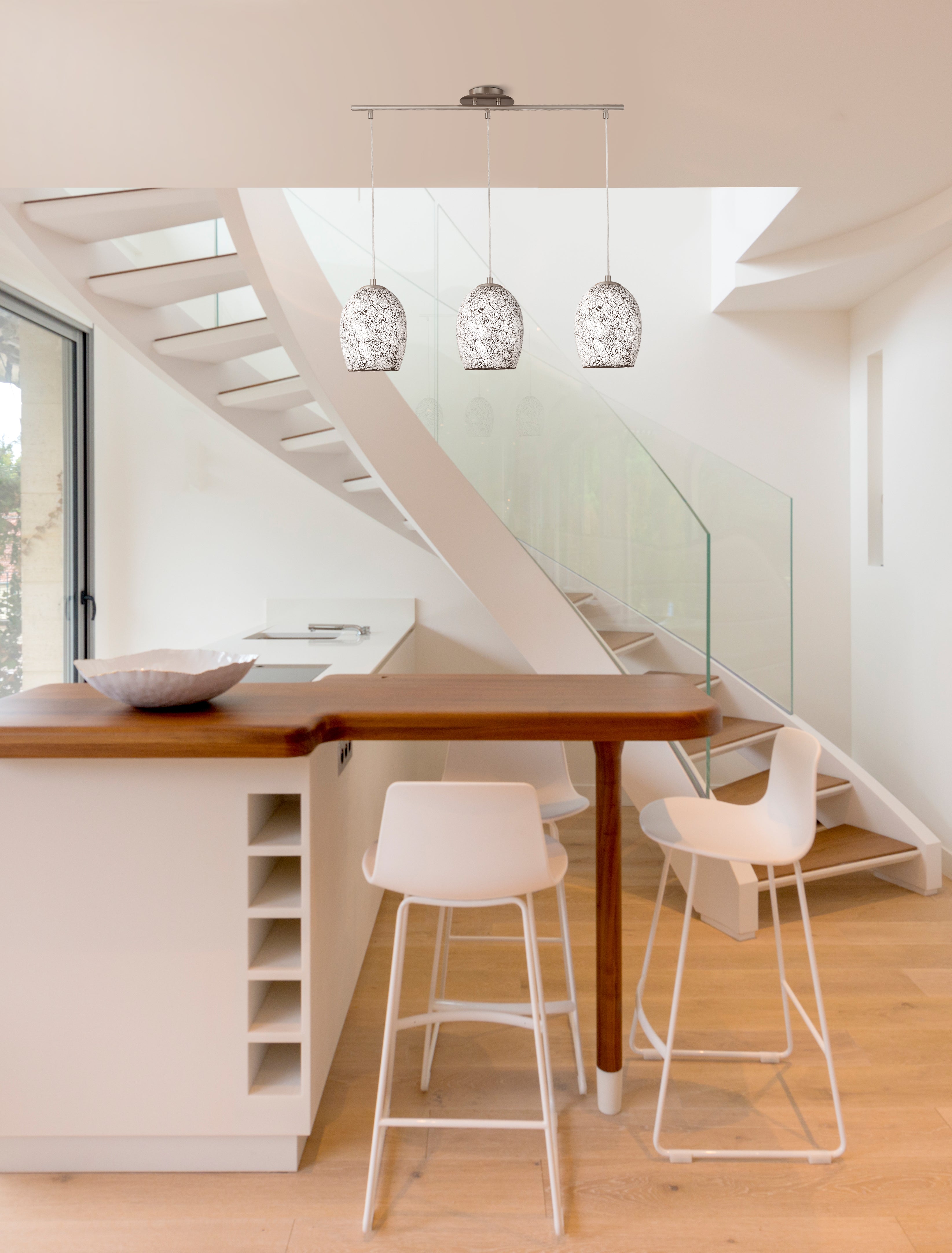 Searchlight Celia - 3 Light White Glass Pendant