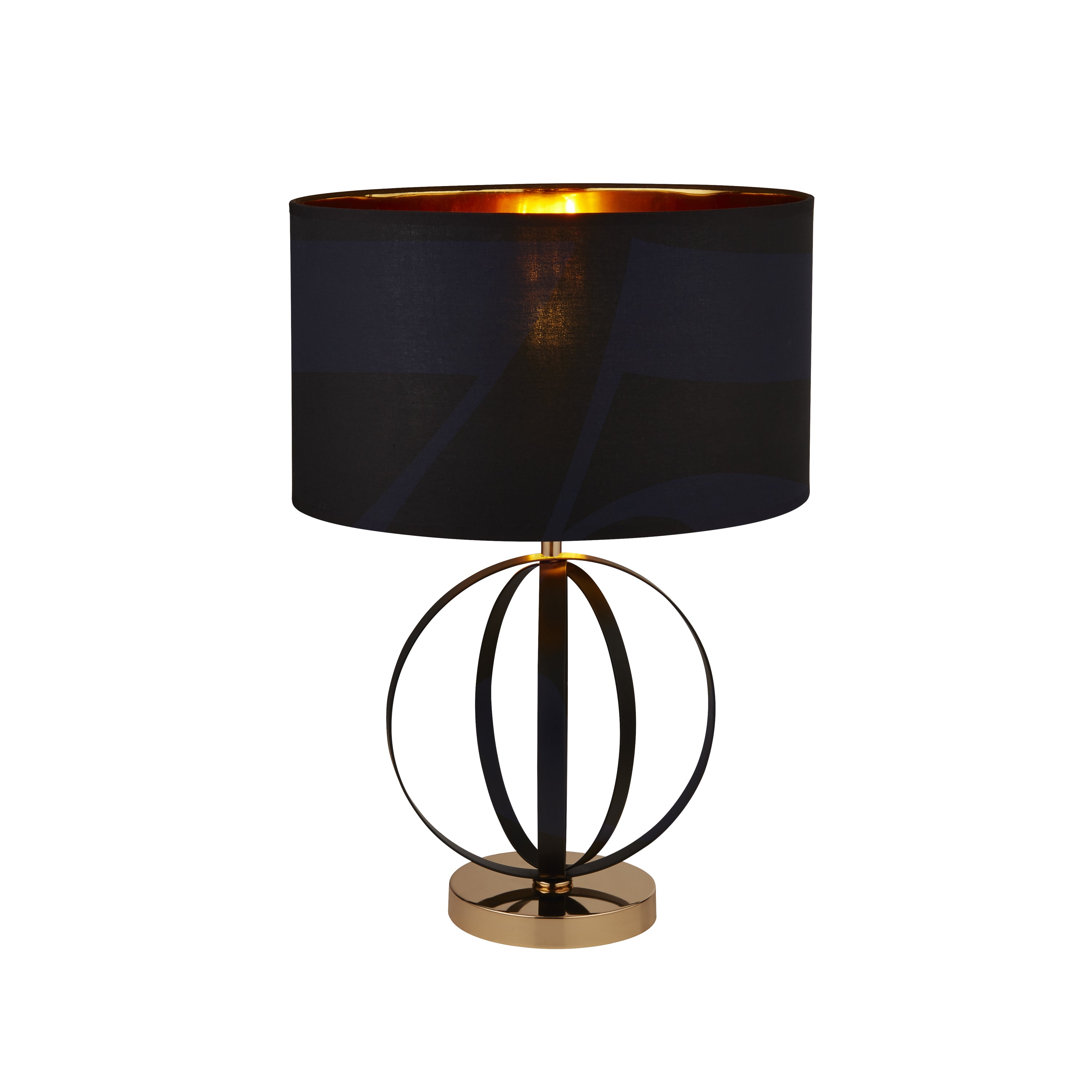 Searchlight Hampton Table Lamp - Black & Gold