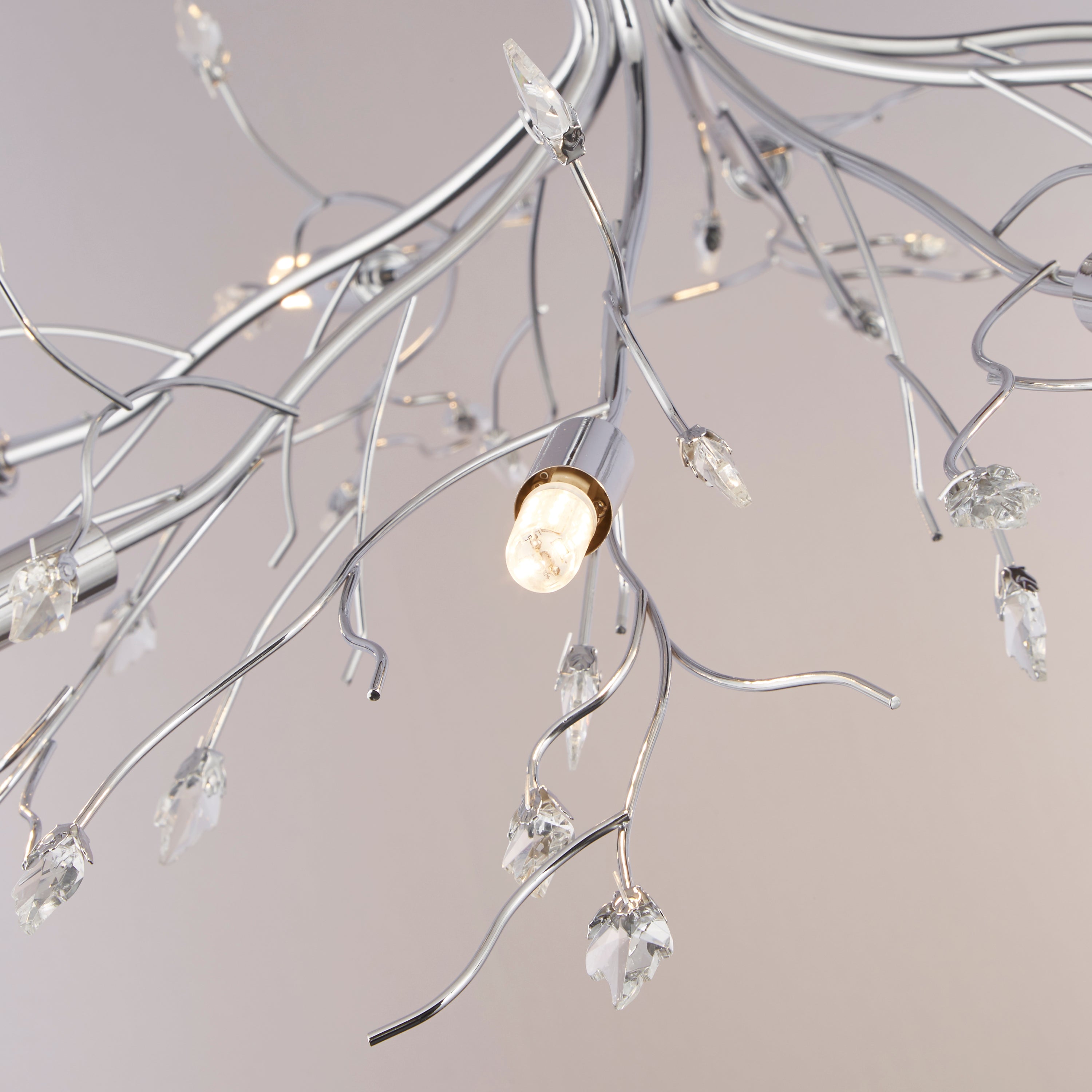 Searchlight Arkwright 8 Light Pendant - Chrome & Acid Glass