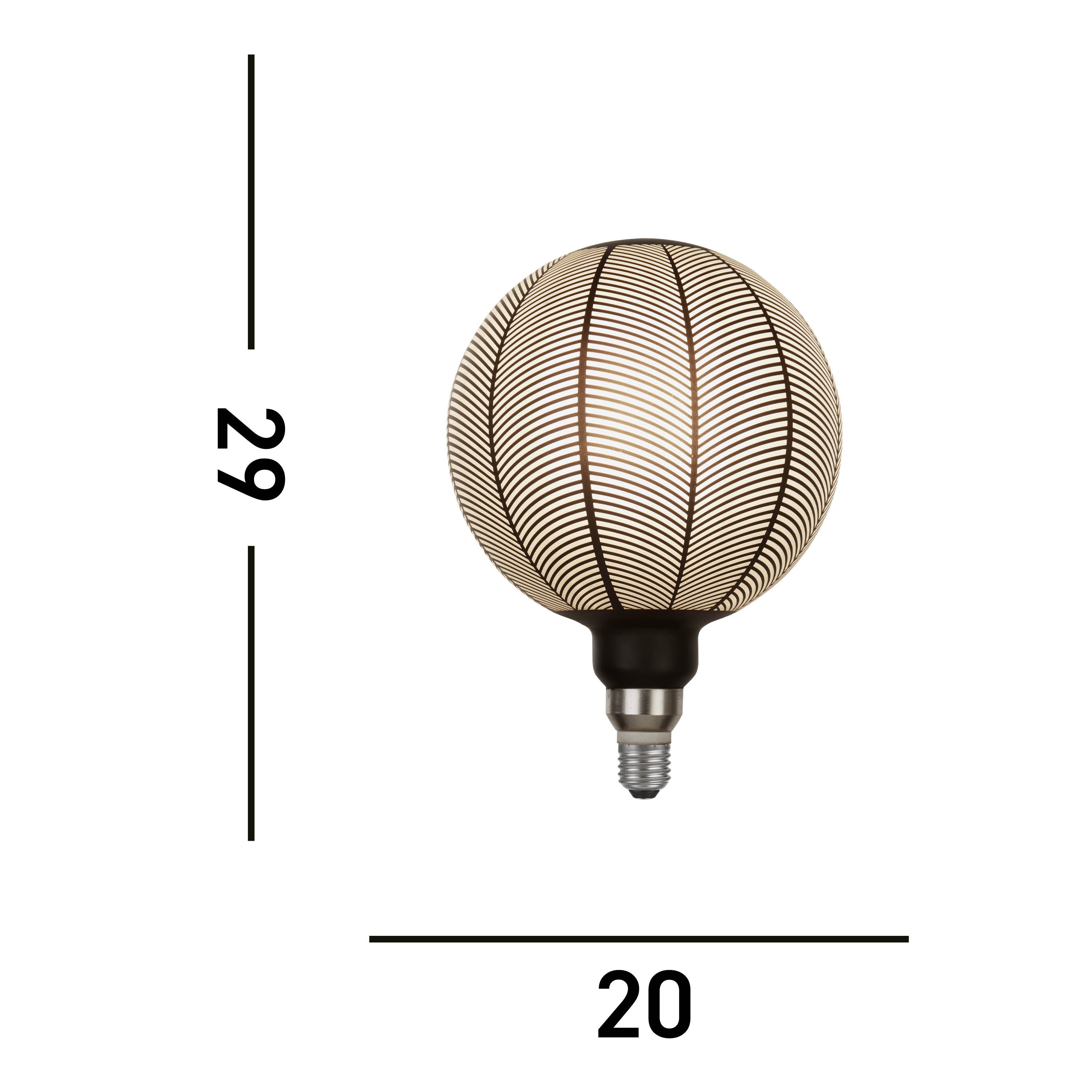 Searchlight E27 LED 4W Decorative Filament Lamp - 1800K - Dimmable - Black Pine Branch