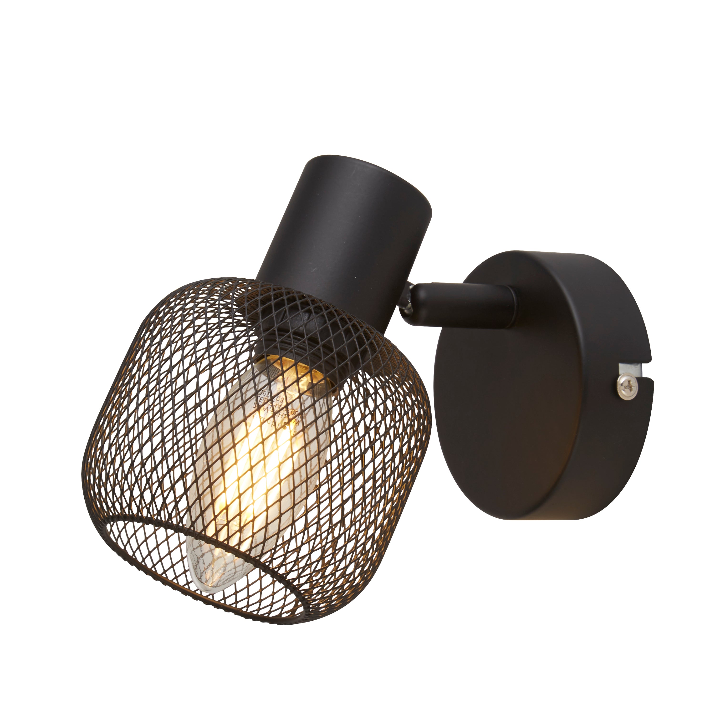 Searchlight McLeod Cage Spotlight Wall Light - Black