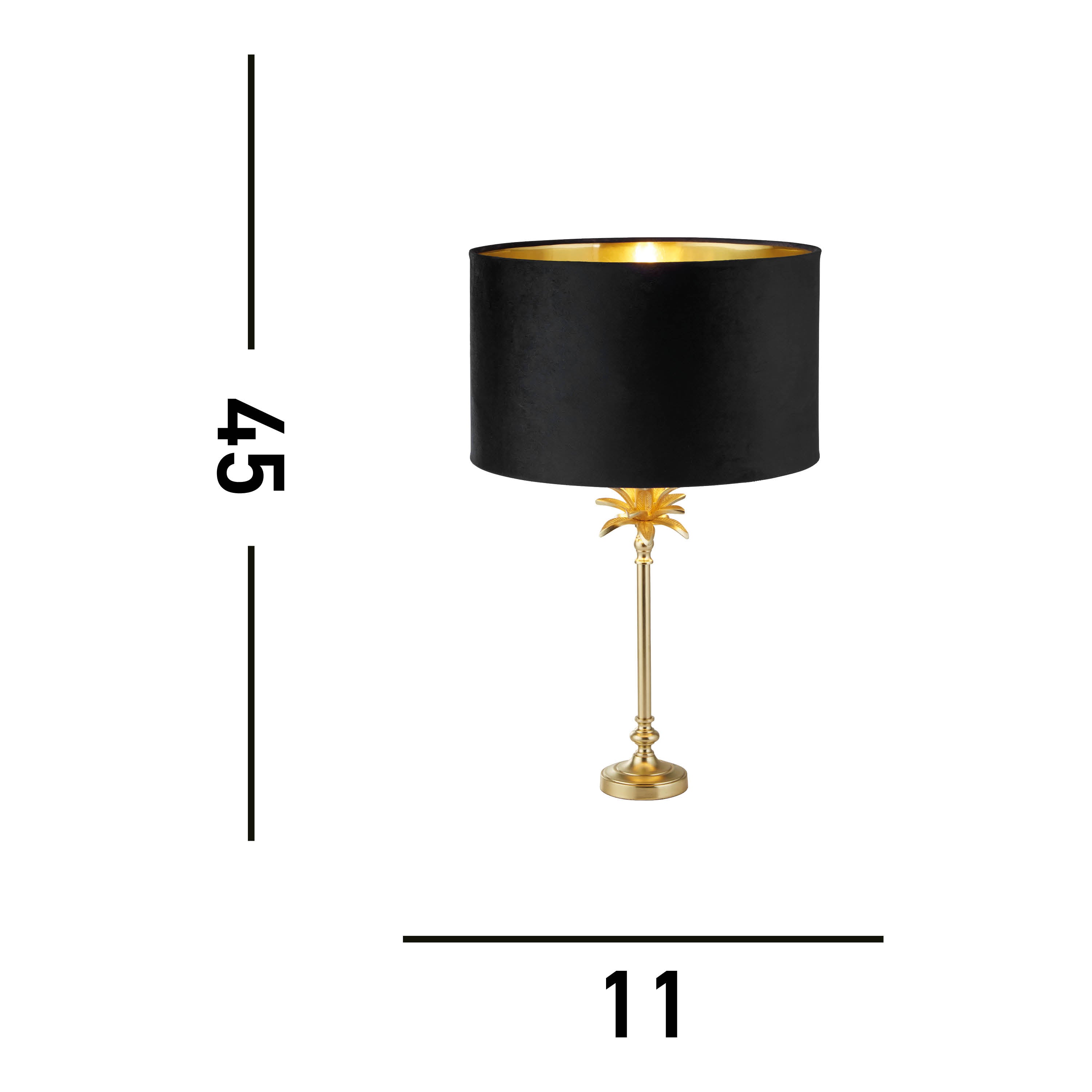 Searchlight Paisley Table Lamp Base - Satin Brass & Black - Base Only