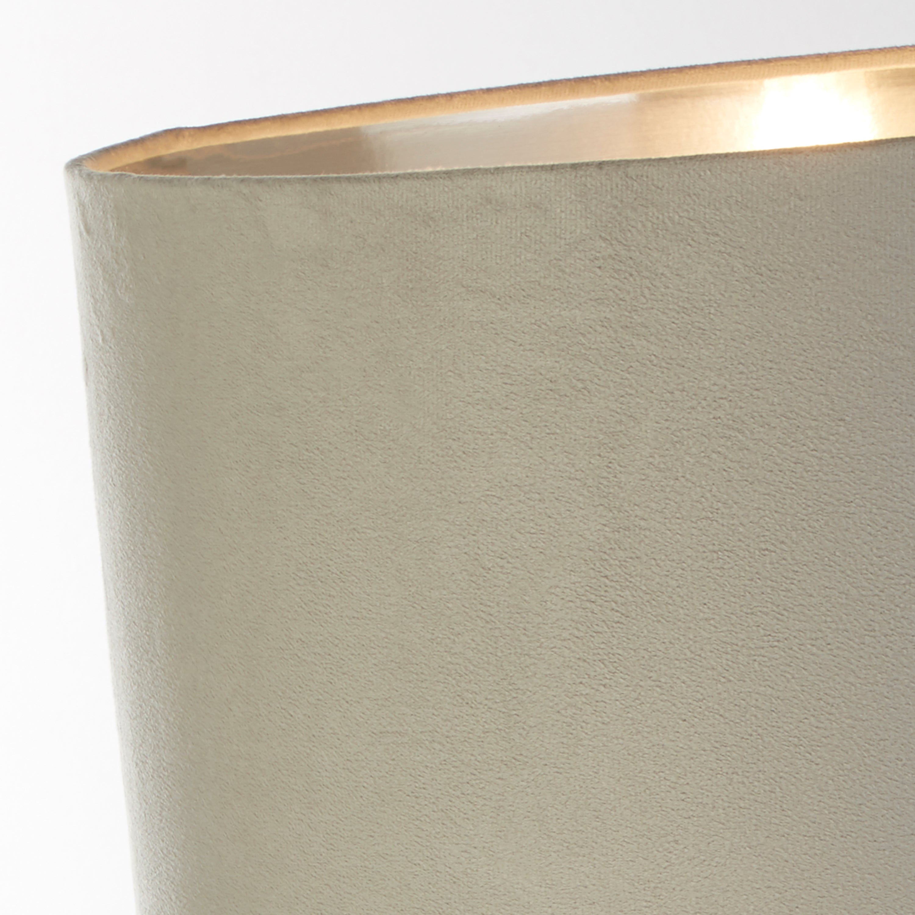 Searchlight Woodside Table Lamp - Chrome & Light Grey Velvet Shade