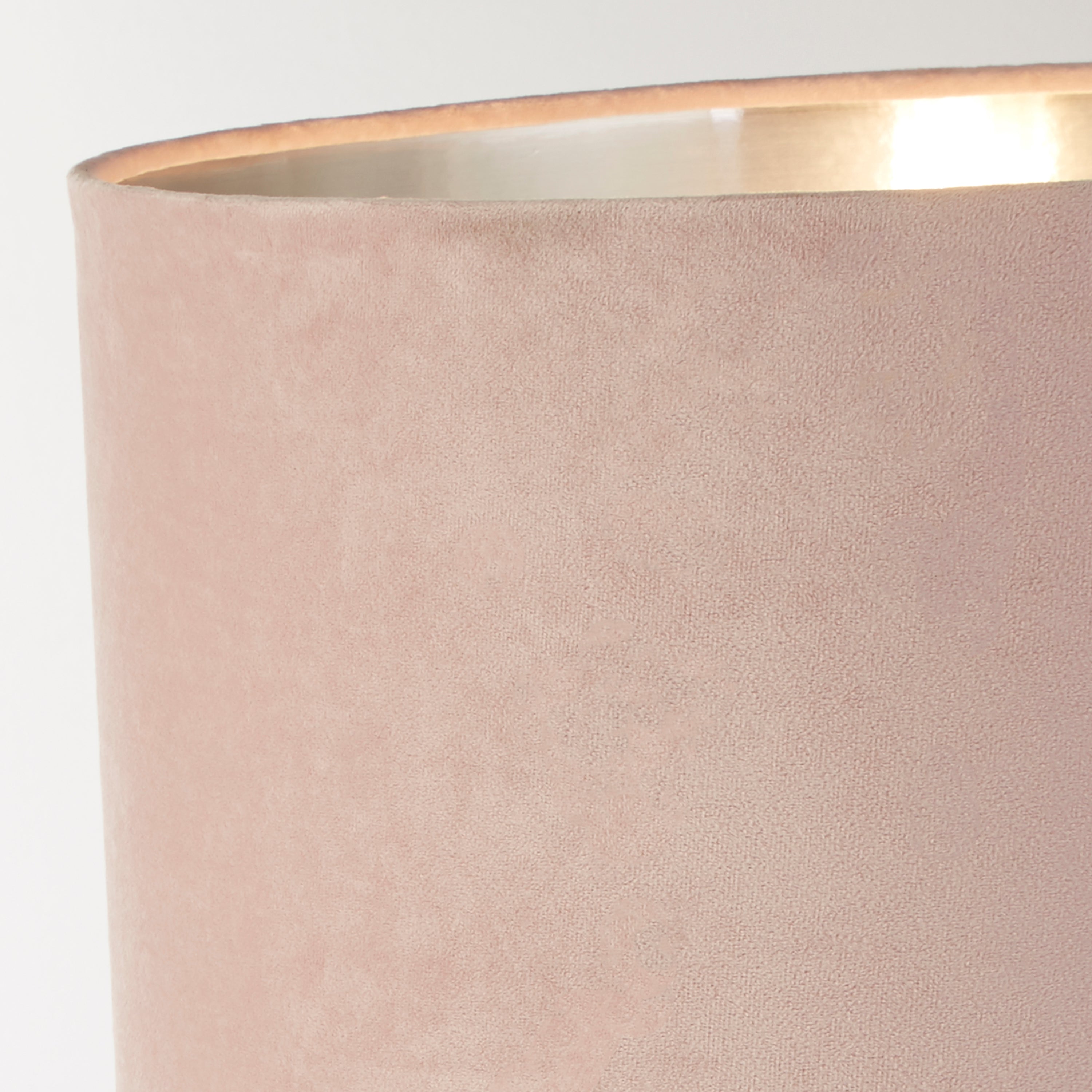 Searchlight Woodside Table Lamp - Chrome & Pink Velvet Shade