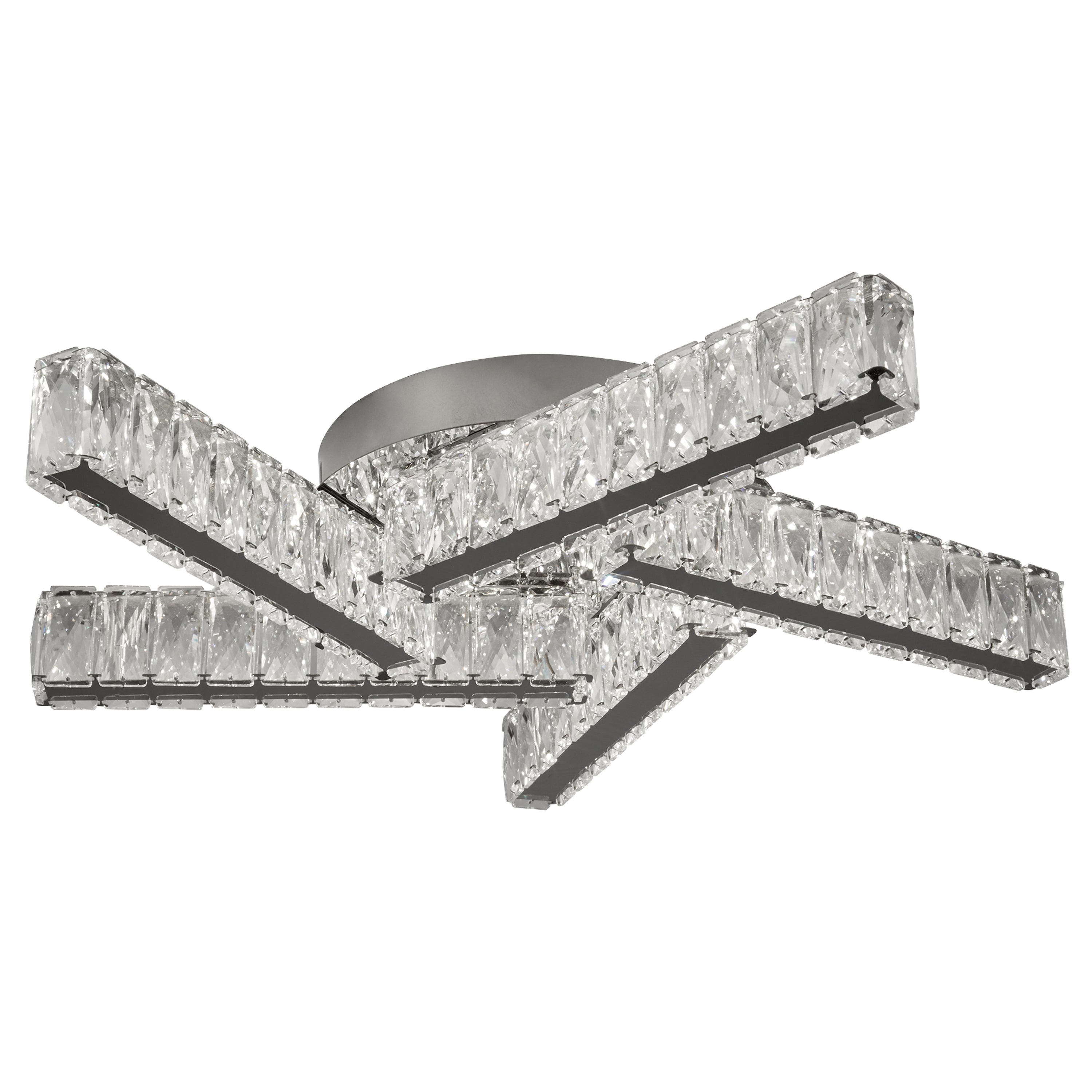 Searchlight Canarvan 5 Light LED Flush - Chrome & Clear Glass