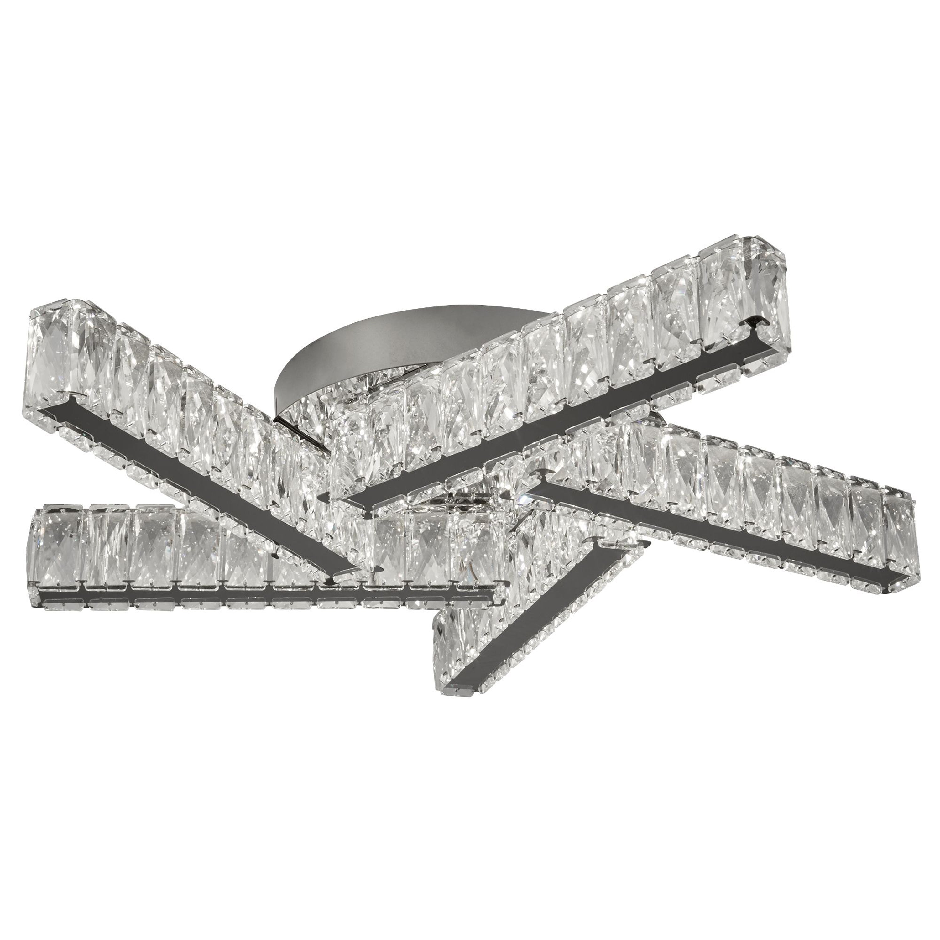 Searchlight Canarvan 5 Light LED Flush - Chrome & Clear Glass