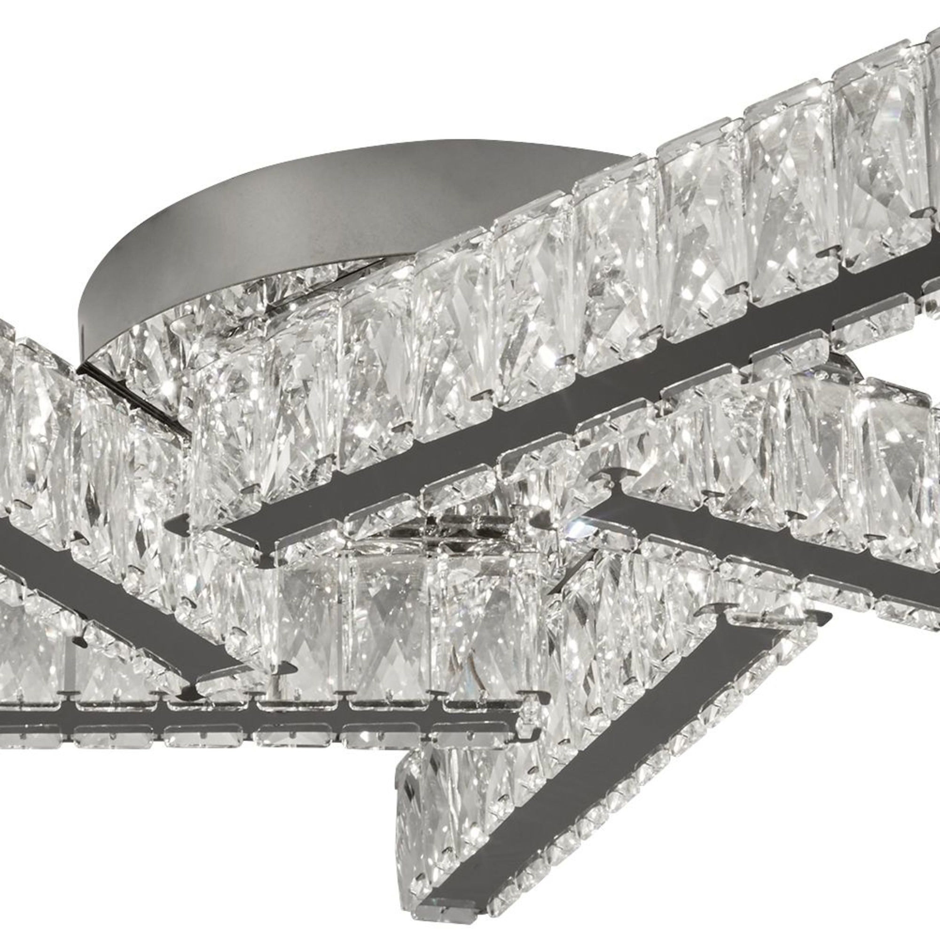 Searchlight Canarvan 5 Light LED Flush - Chrome & Clear Glass