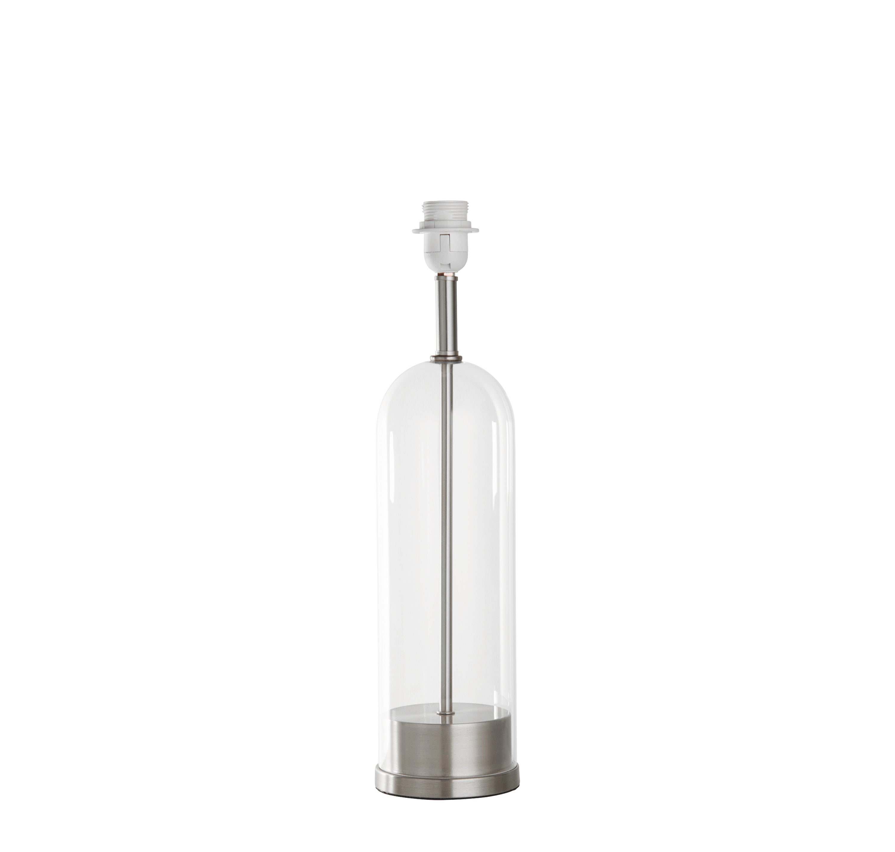 Searchlight Owen Table Lamp Base - Satin Nickel & Glass - Base Only