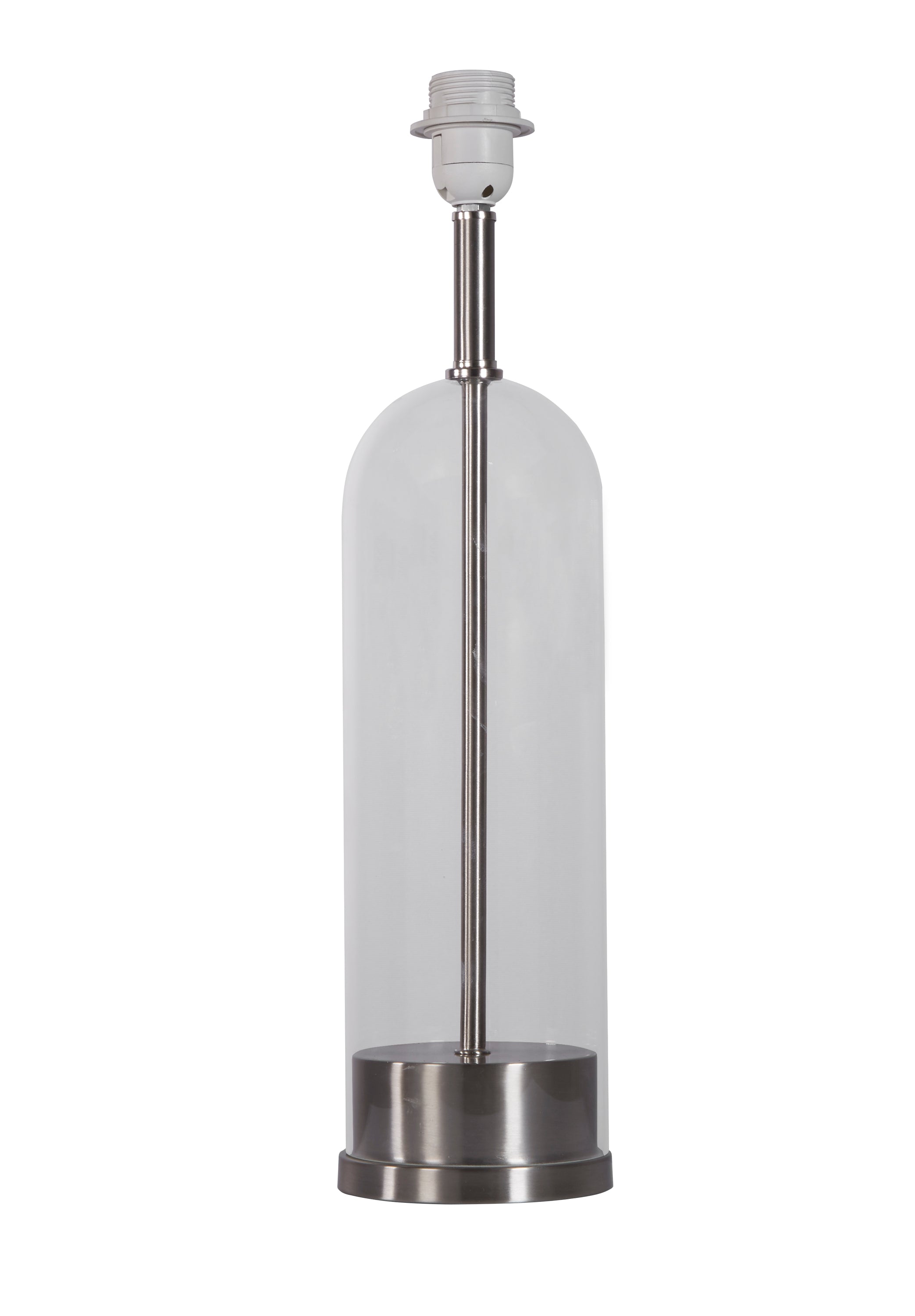 Searchlight Owen Table Lamp Base - Satin Nickel & Glass - Base Only